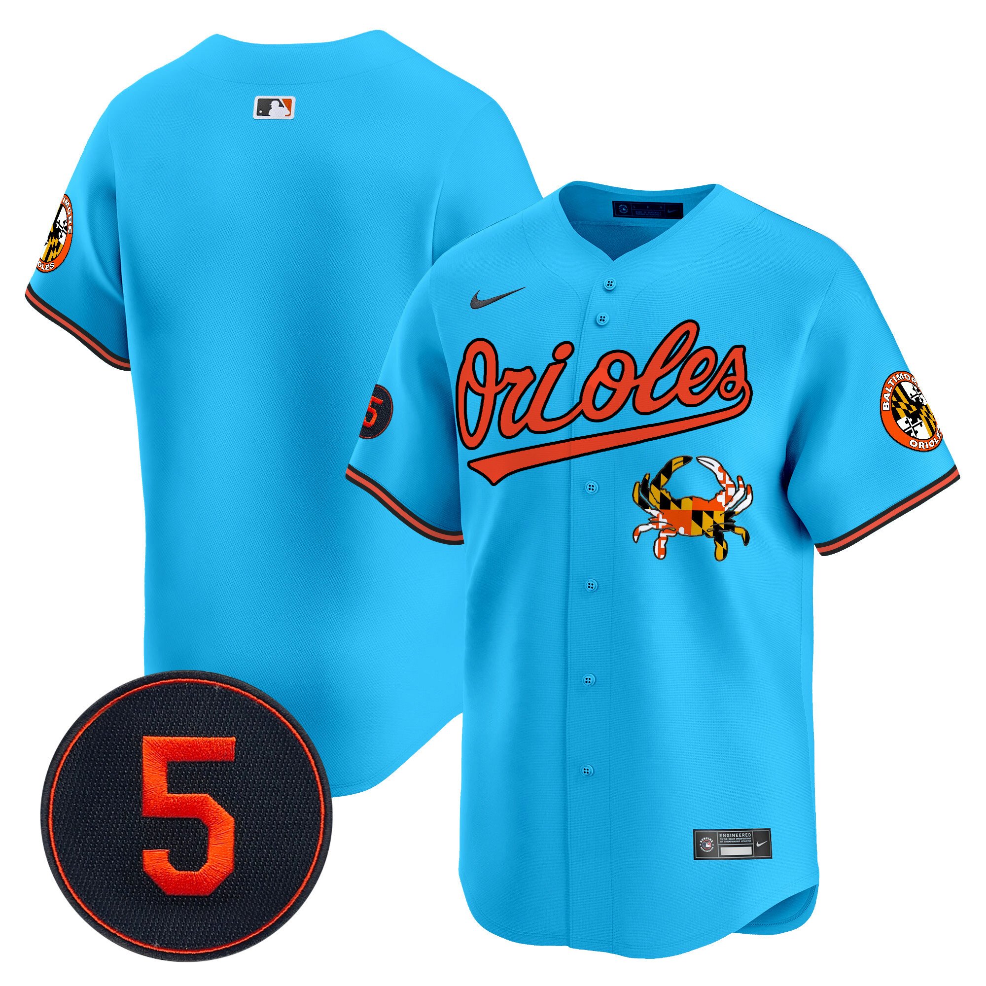 Men's Baltimore Orioles Robinson Patch Vapor Premier Limited Light Blue Jersey V9 - All Stitched