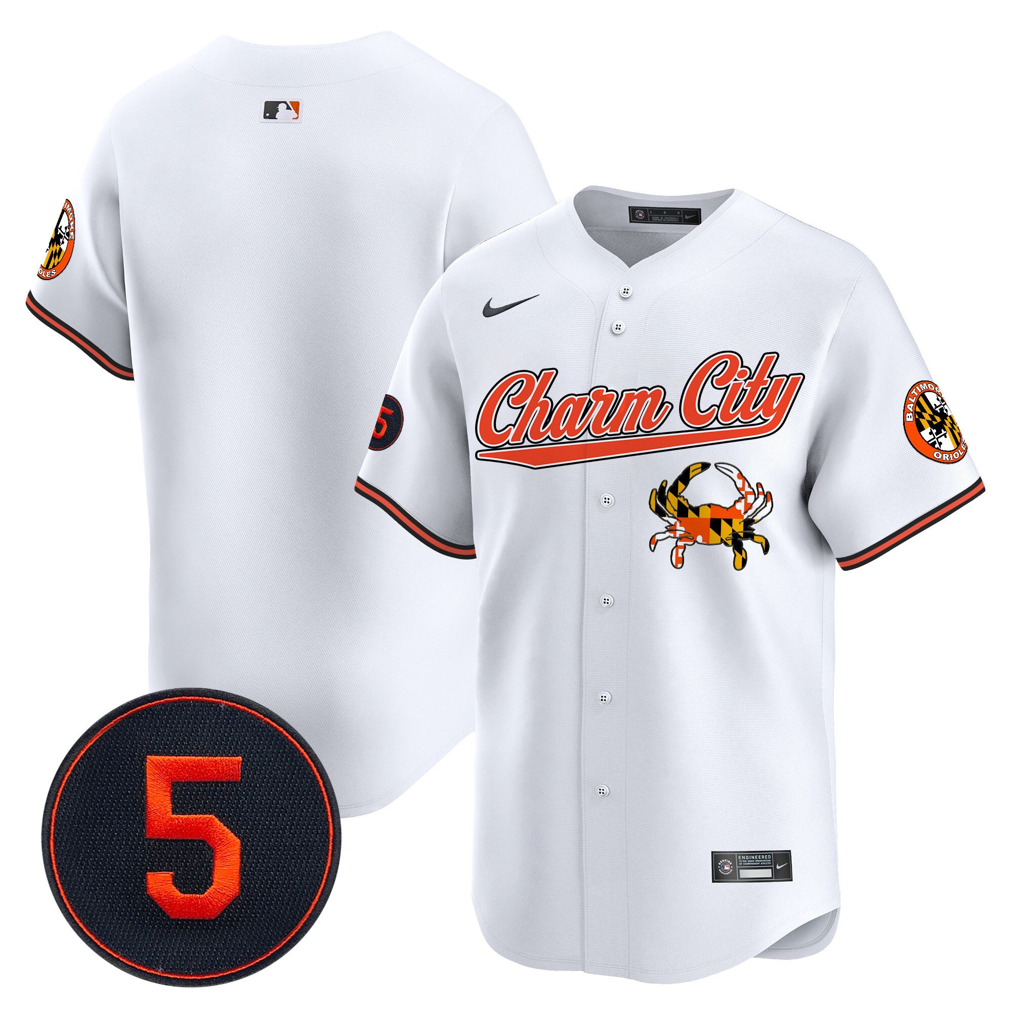 Men's Baltimore Orioles Robinson Patch Vapor Premier Limited White Jersey V8 - All Stitched