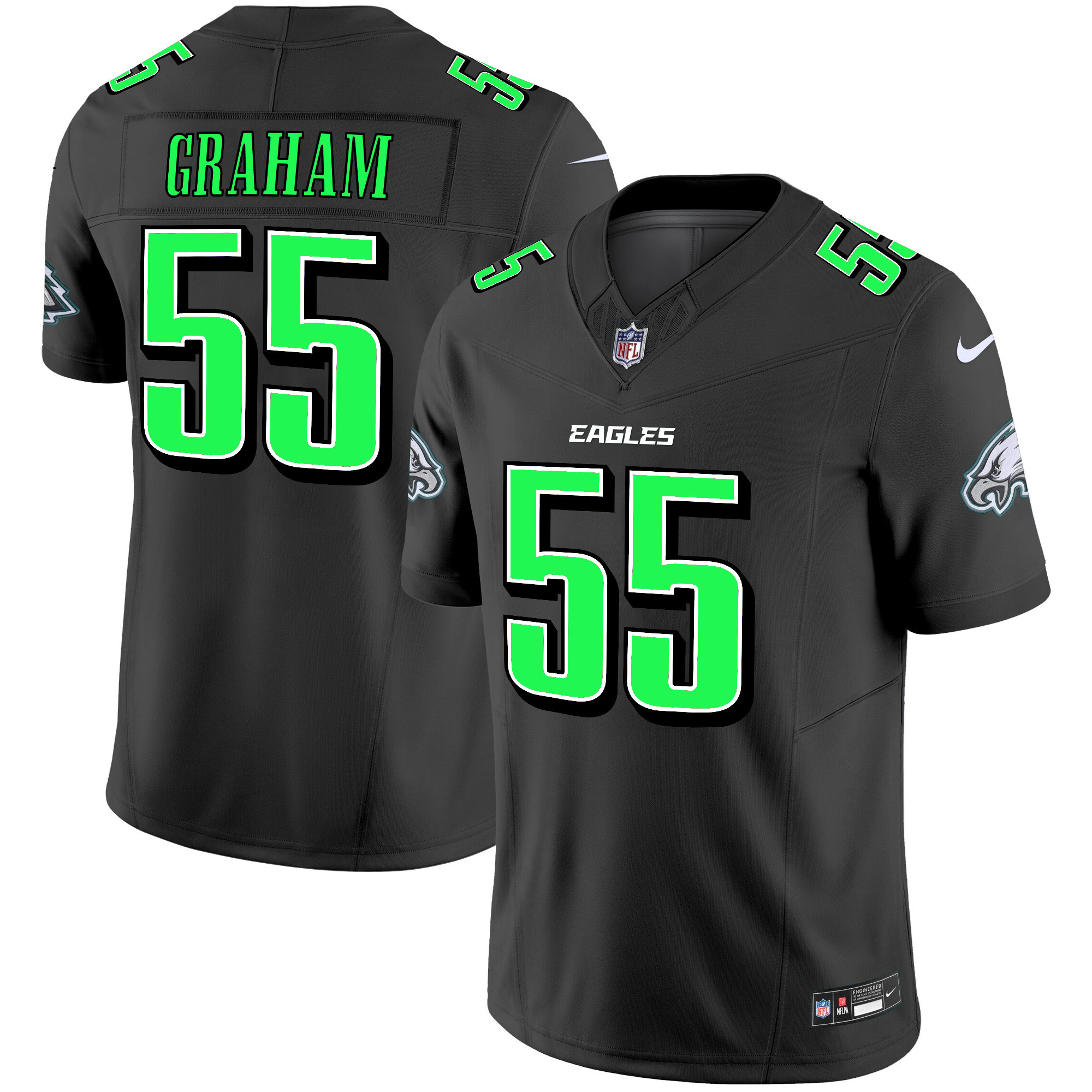 Men's Brandon Graham Philadelphia Eagles 2024 Practice Vapor Limited Black Jersey - All Stitched