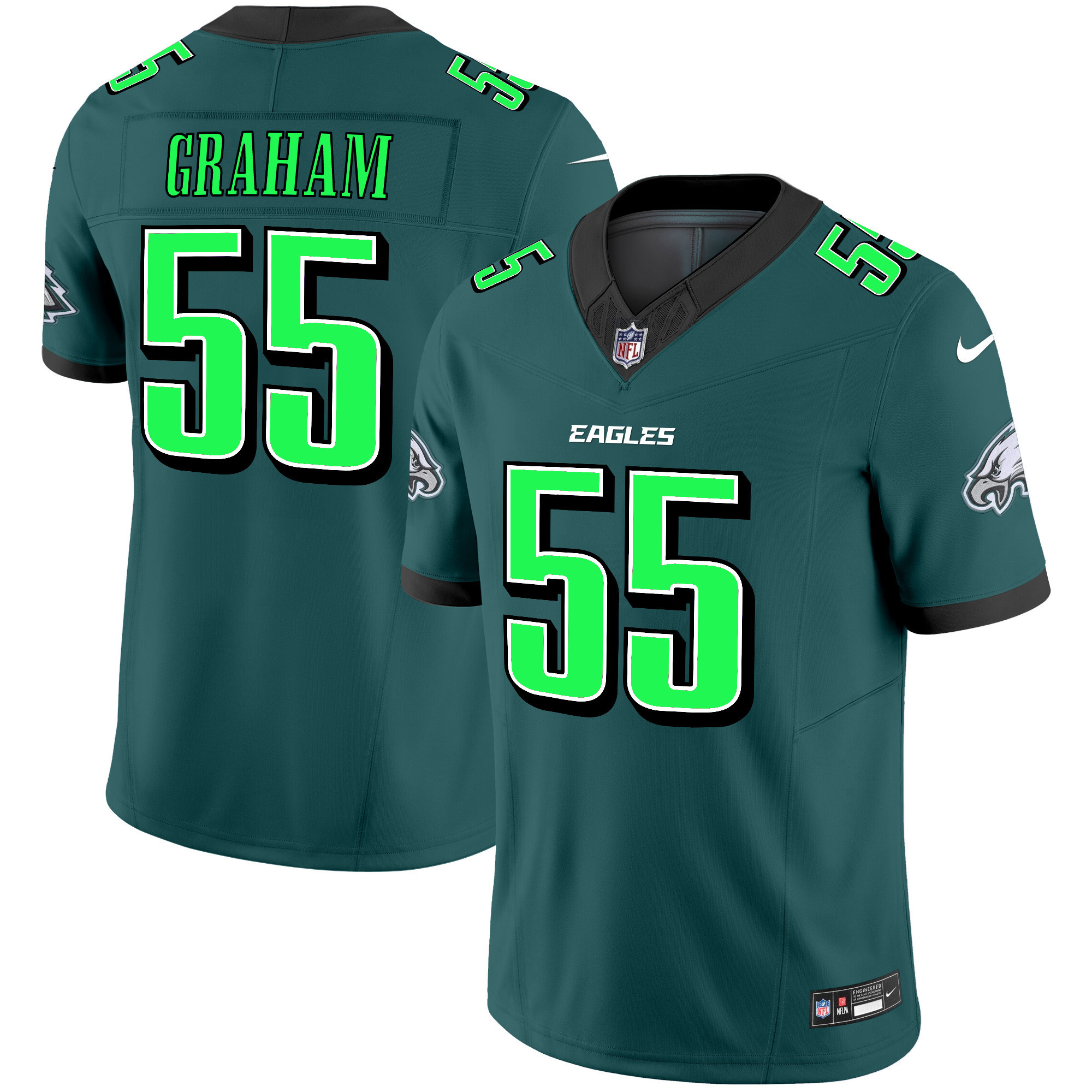 Men's Brandon Graham Philadelphia Eagles 2024 Practice Vapor Limited Midnight Green Jersey - All Stitched