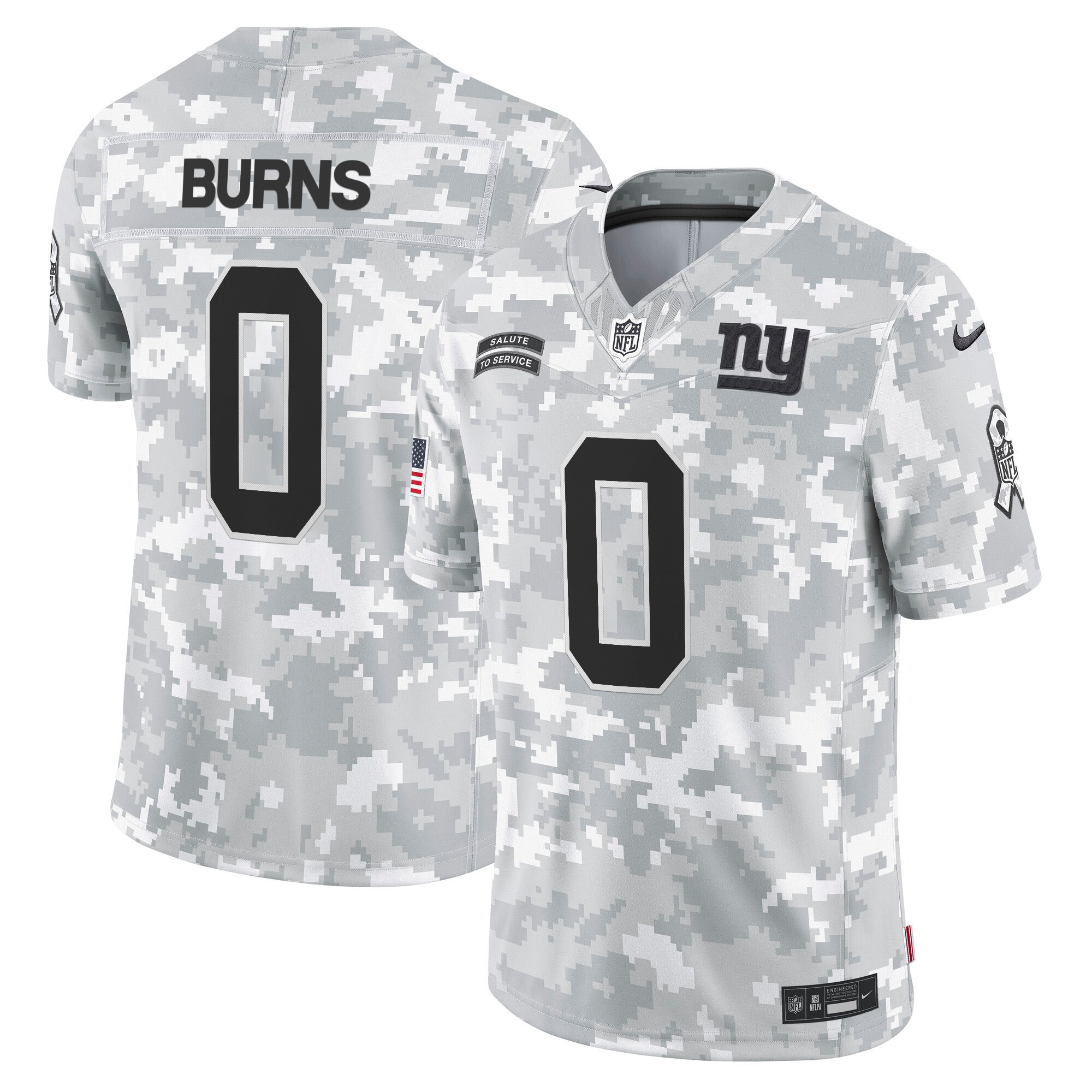 Men's Brian Burns New York Giants 2024 Salute to Service Vapor Limited Jersey - Arctic Camo - All stitched