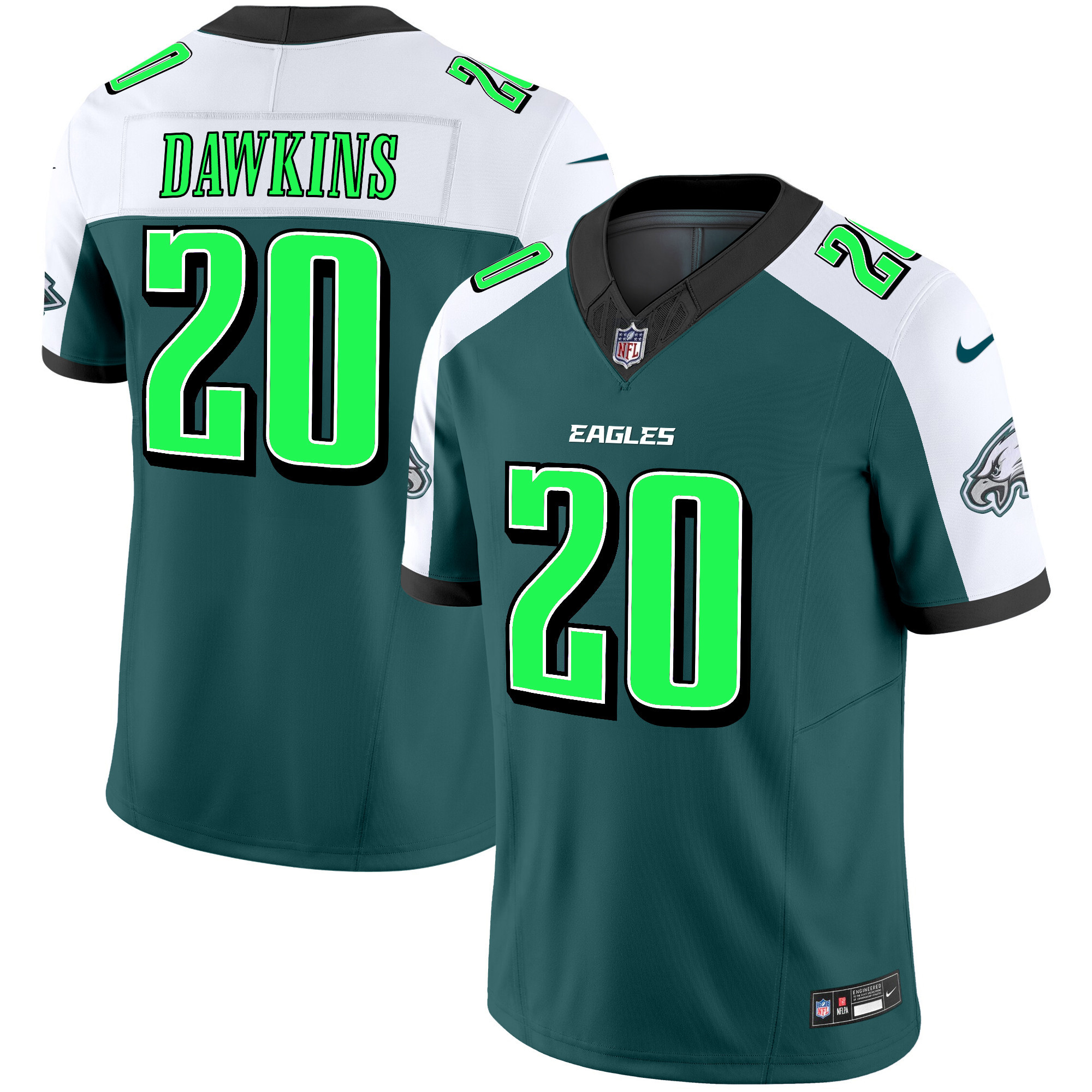 Men's Brian Dawkins Philadelphia Eagles 2024 Practice Vapor Limited Alternate Jersey - All Stitched