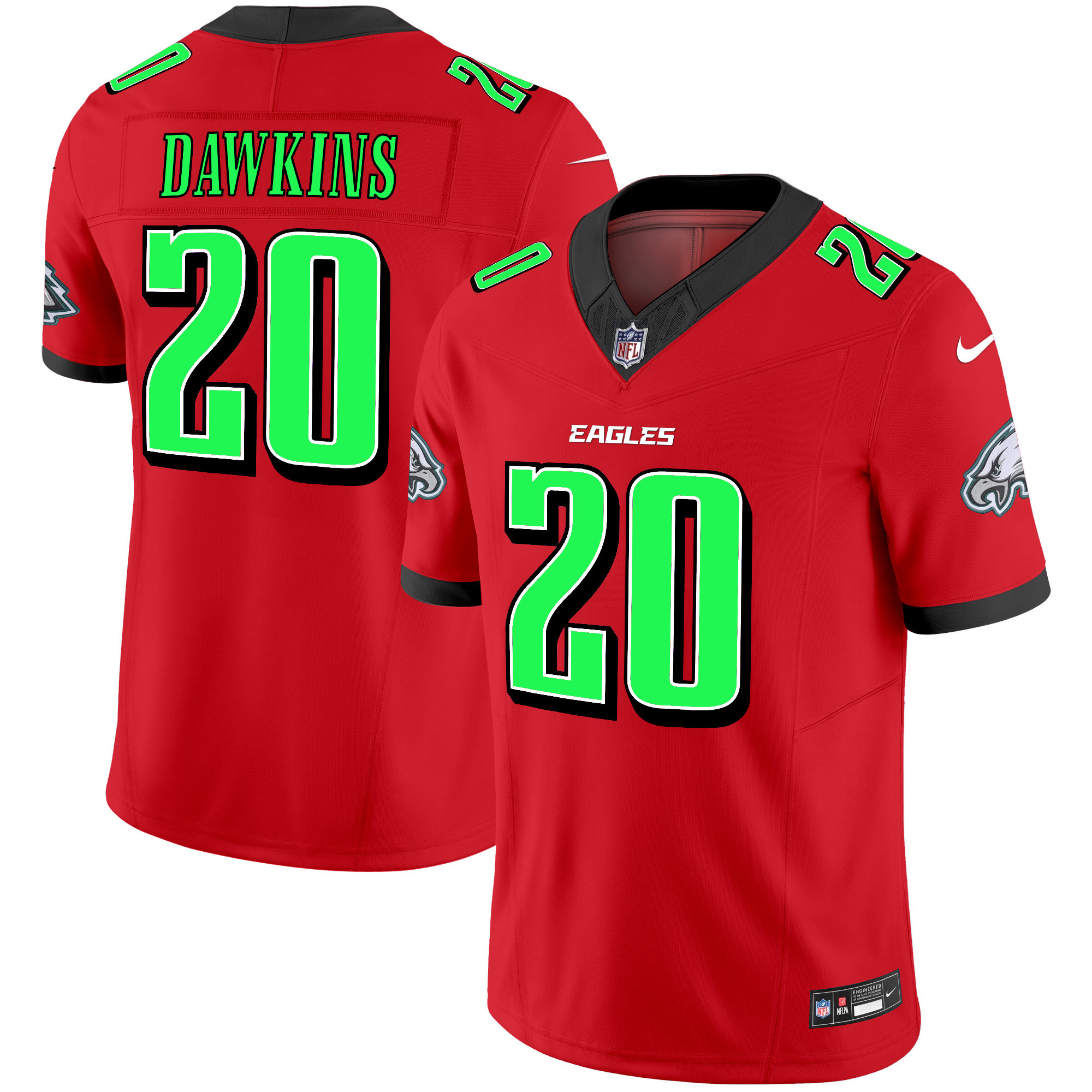 Men's Brian Dawkins Philadelphia Eagles 2024 Practice Vapor Limited Red Jersey - All Stitched