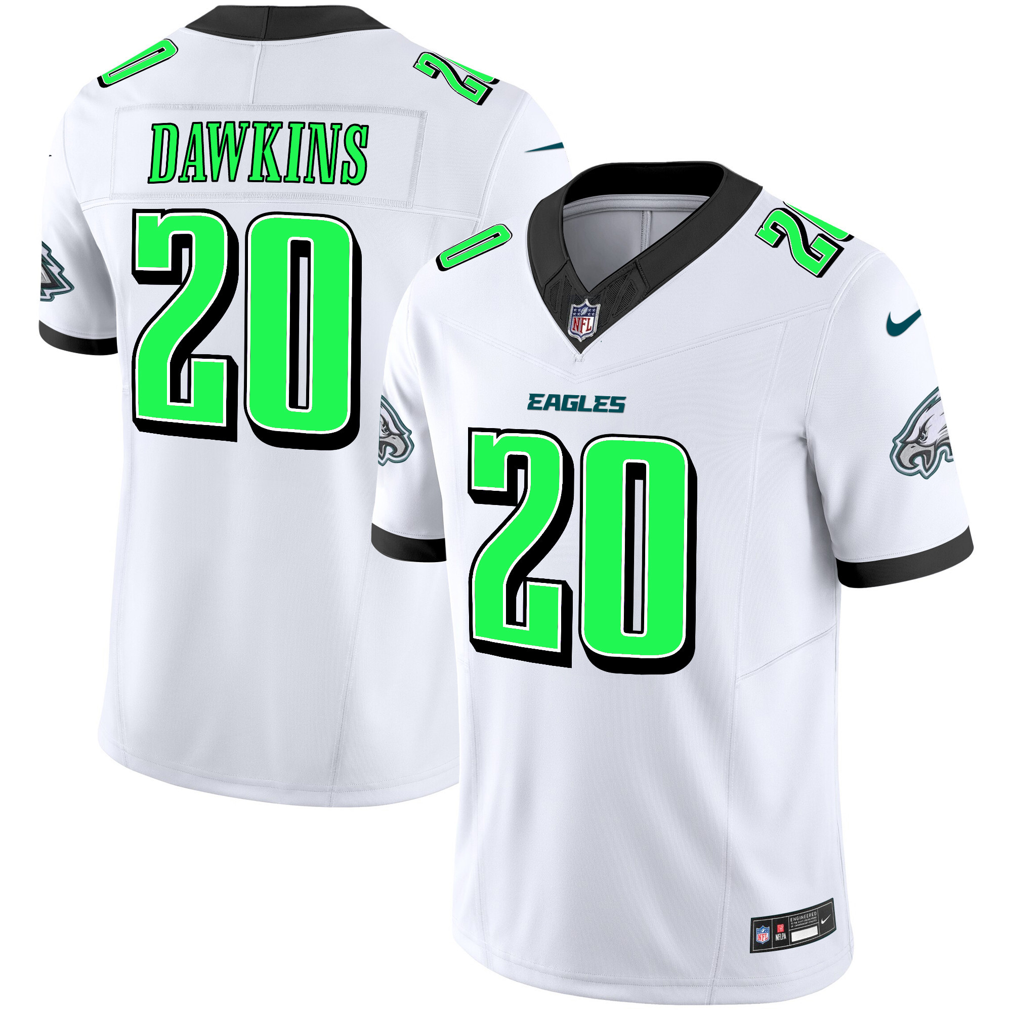 Men's Brian Dawkins Philadelphia Eagles 2024 Practice Vapor Limited White Jersey - All Stitched