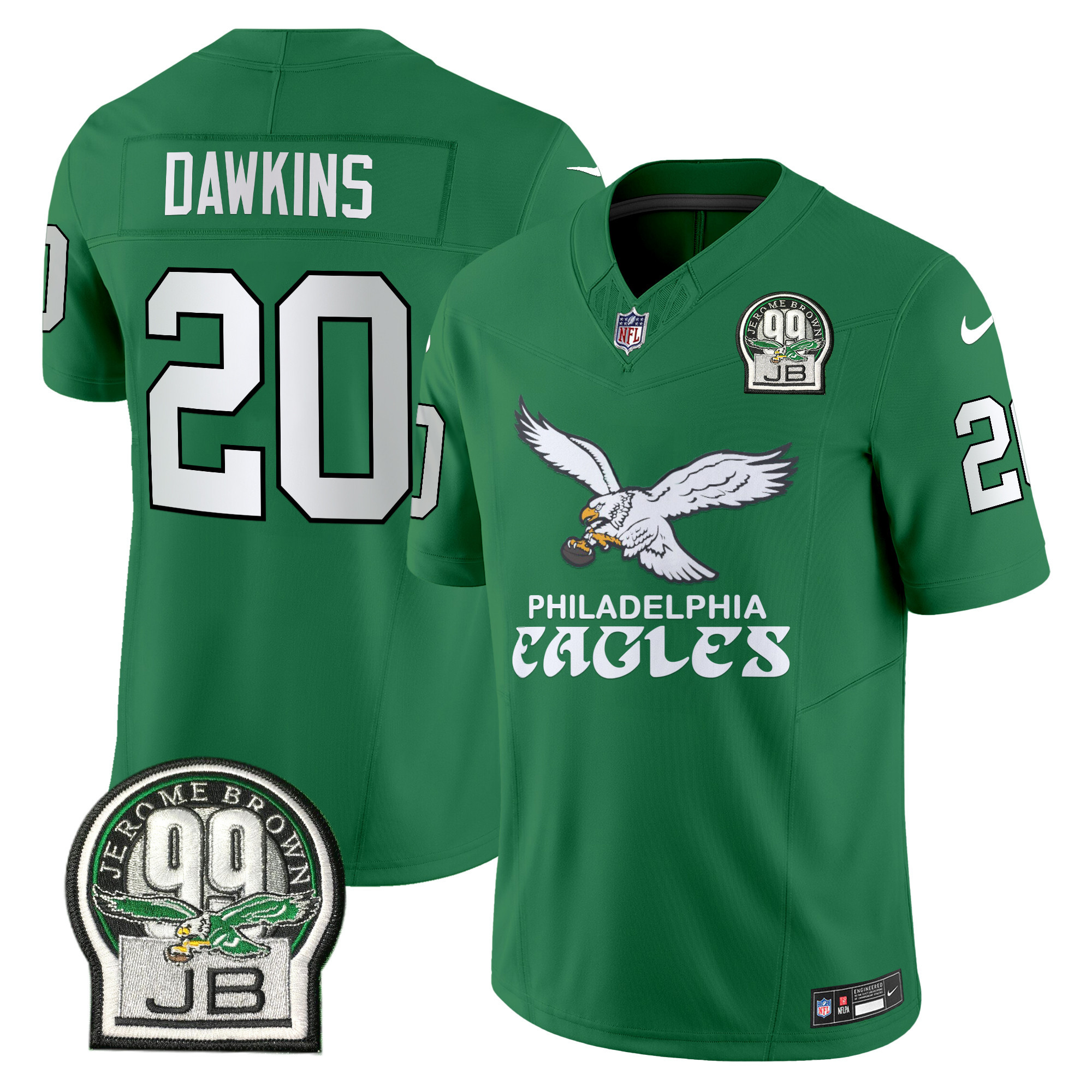 Men's Brian Dawkins Philadelphia Eagles Kelly Green Vapor Limited Kelly Green Jersey V5 - All Stitched