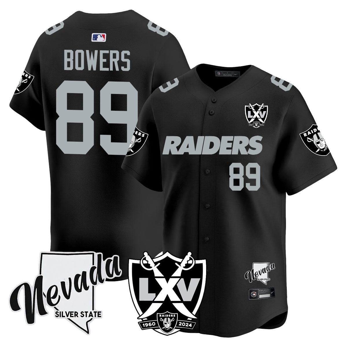 Men's Brock Bowers Las Vegas Raiders 2024 Vapor Premier Limited Black Jersey - 65th Anniversary - All Stitched