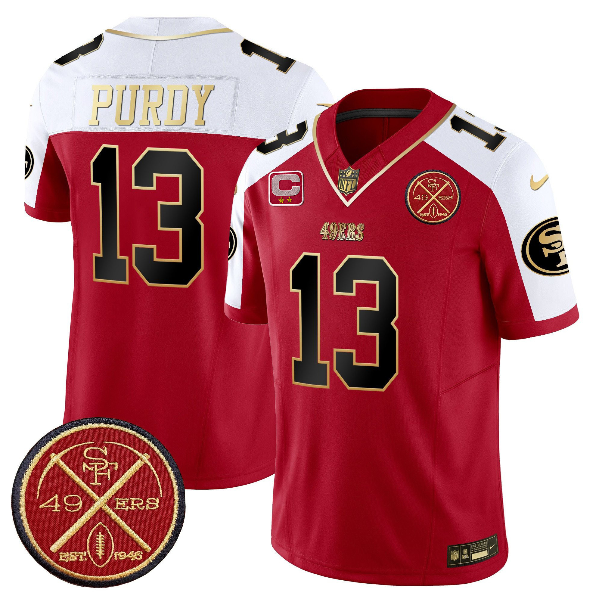 Men's Brock Purdy San Francisco 49ers Est.1946 Patch Vapor Limited Alternate Jersey - All Stitched