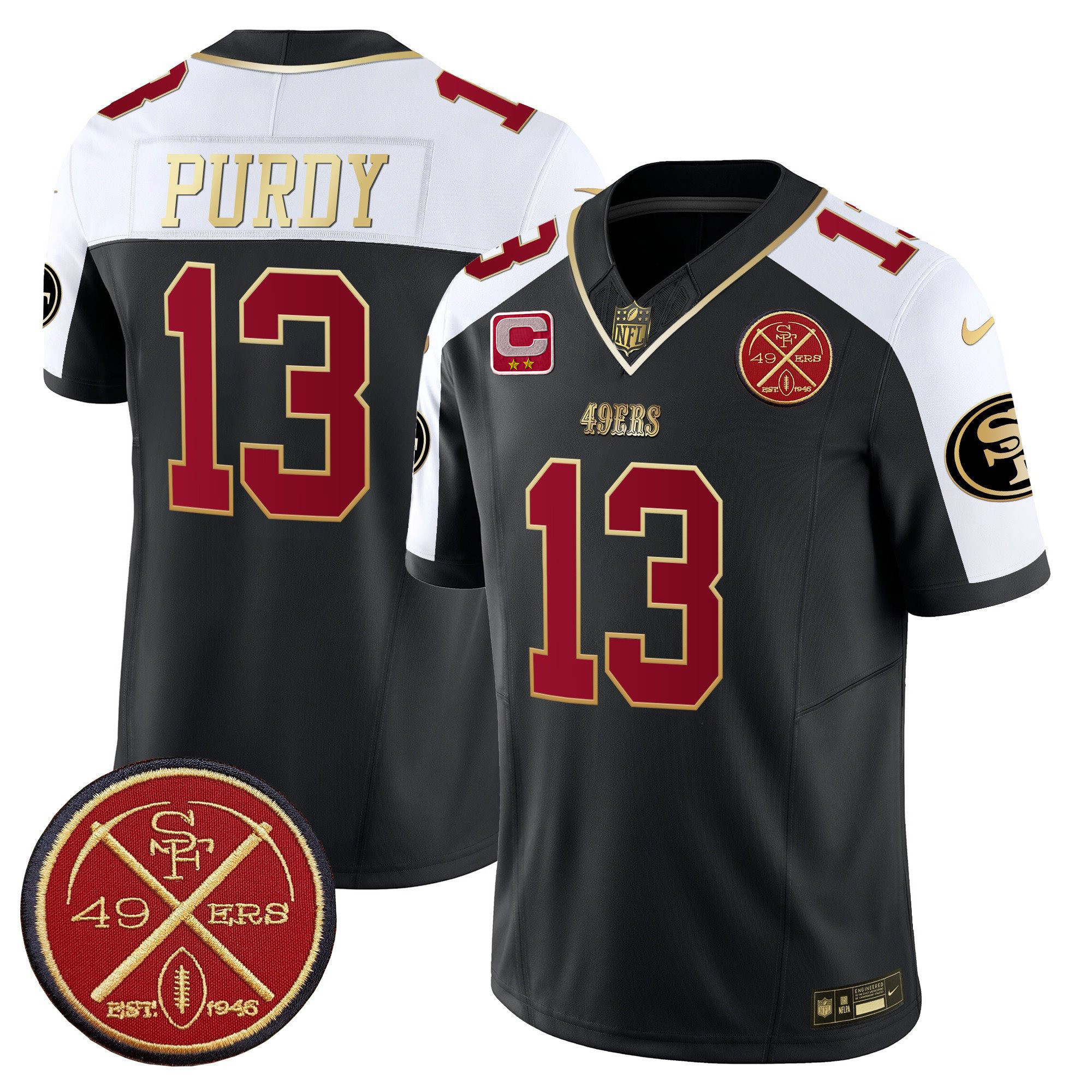 Men's Brock Purdy San Francisco 49ers Est.1946 Patch Vapor Limited Black Alternate Jersey - All Stitched