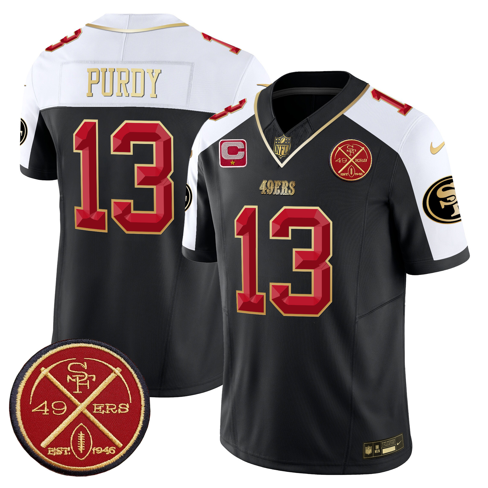 Men's Brock Purdy San Francisco 49ers Est.1946 Patch Vapor Limited Black Alternate Jersey V2 - All Stitched