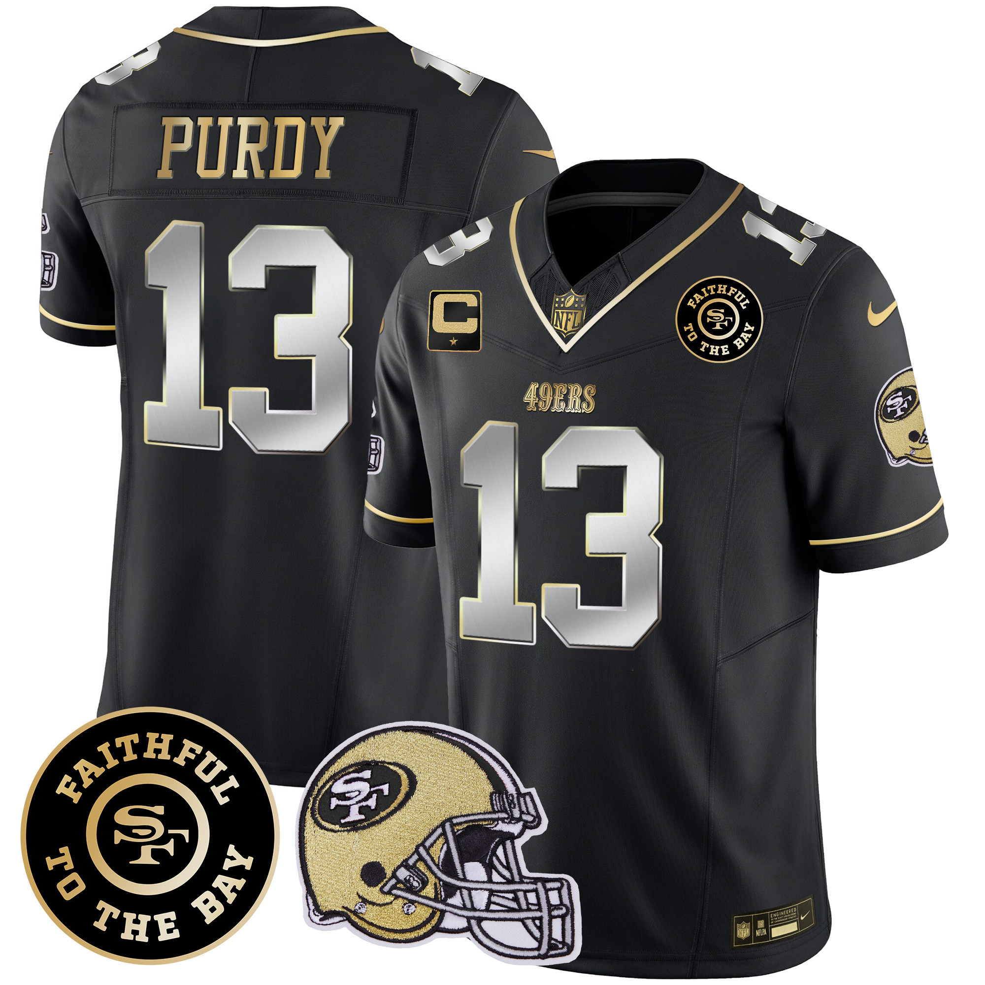 Men's Brock Purdy San Francisco 49ers Faithful To The Bay Patch Vapor Limited Black Limited Jersey V5 - All Stitched