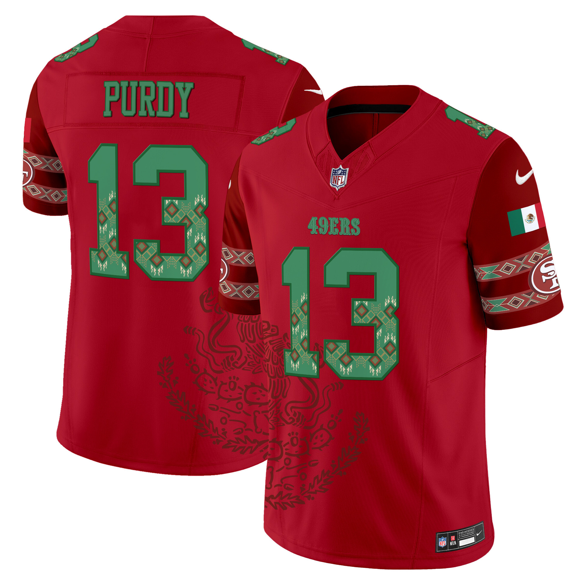 Men's Brock Purdy San Francisco 49ers Mexico Vapor Limited Red Jersey - Printed