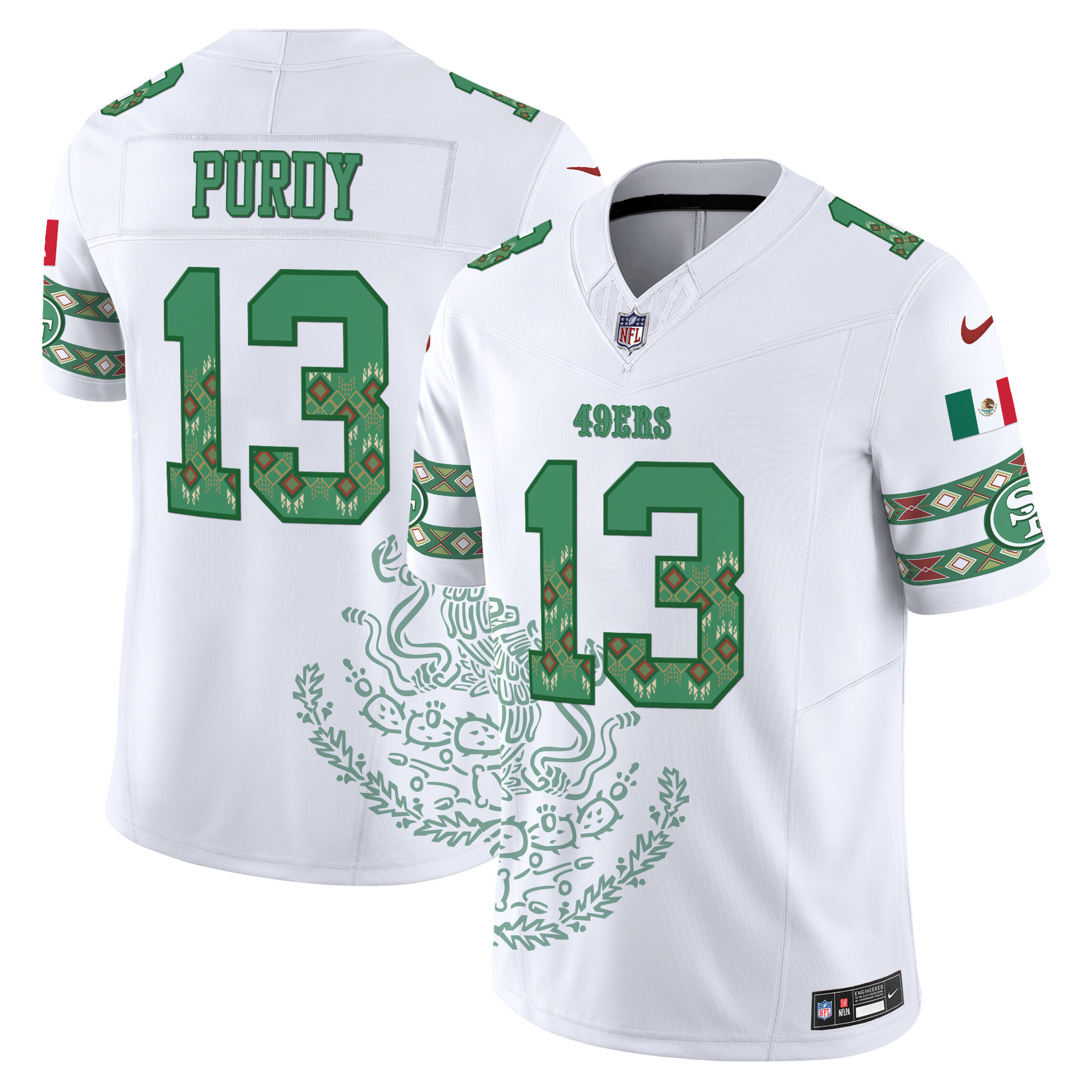 Men's Brock Purdy San Francisco 49ers Mexico Vapor Limited White Jersey - Printed