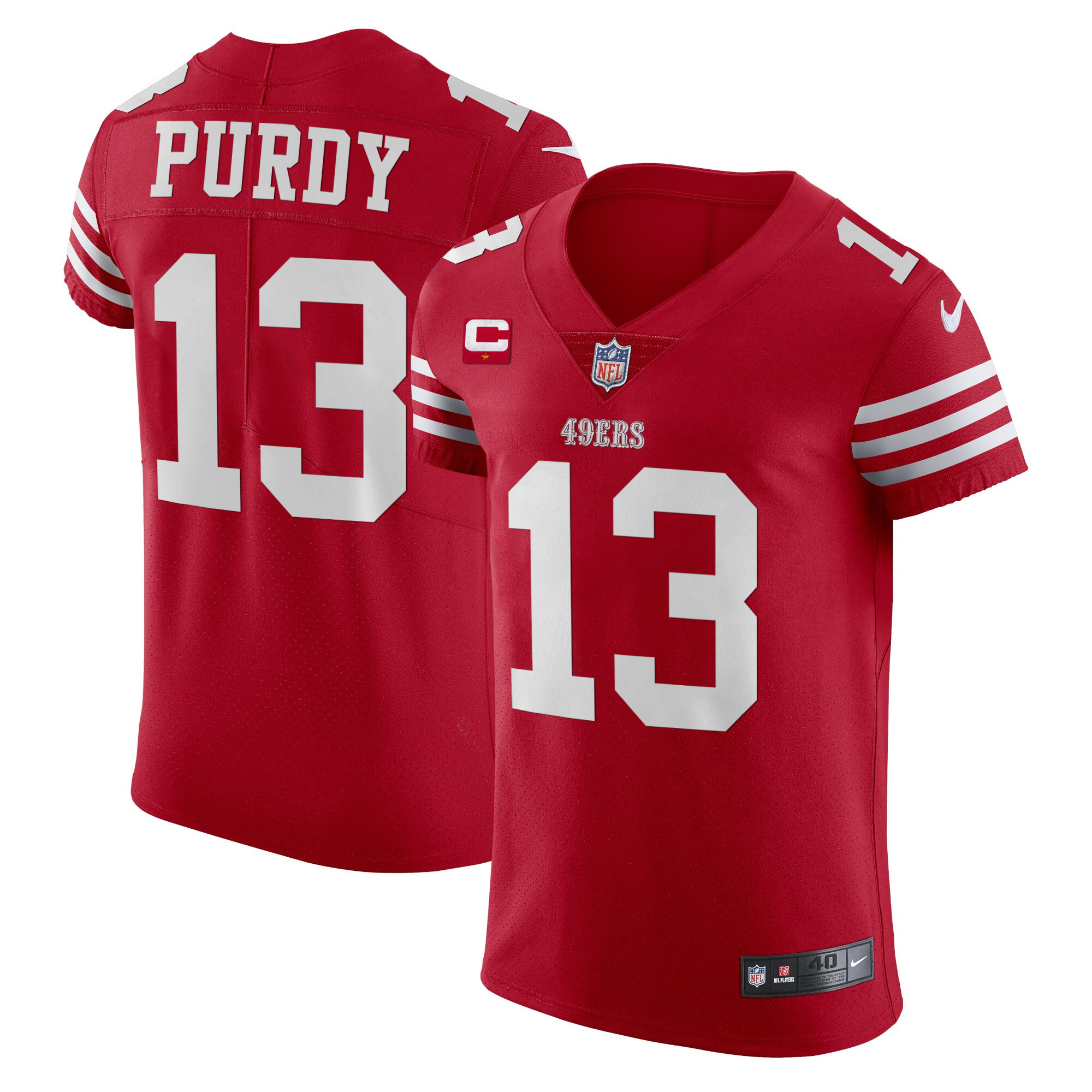 Men's Brock Purdy San Francisco 49ers Vapor Elite Scarlet Jersey - All Stitched