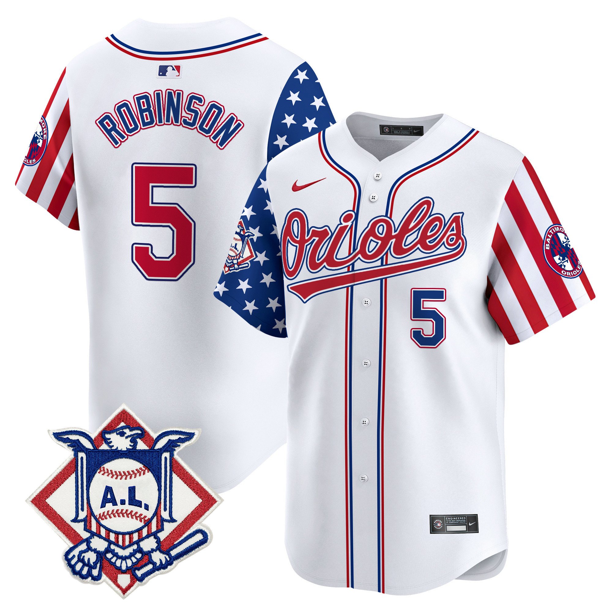 Men's Brooks Robinson Baltimore Orioles 2024 Fourth of July Vapor Premier Limited White Jersey - All Stitched