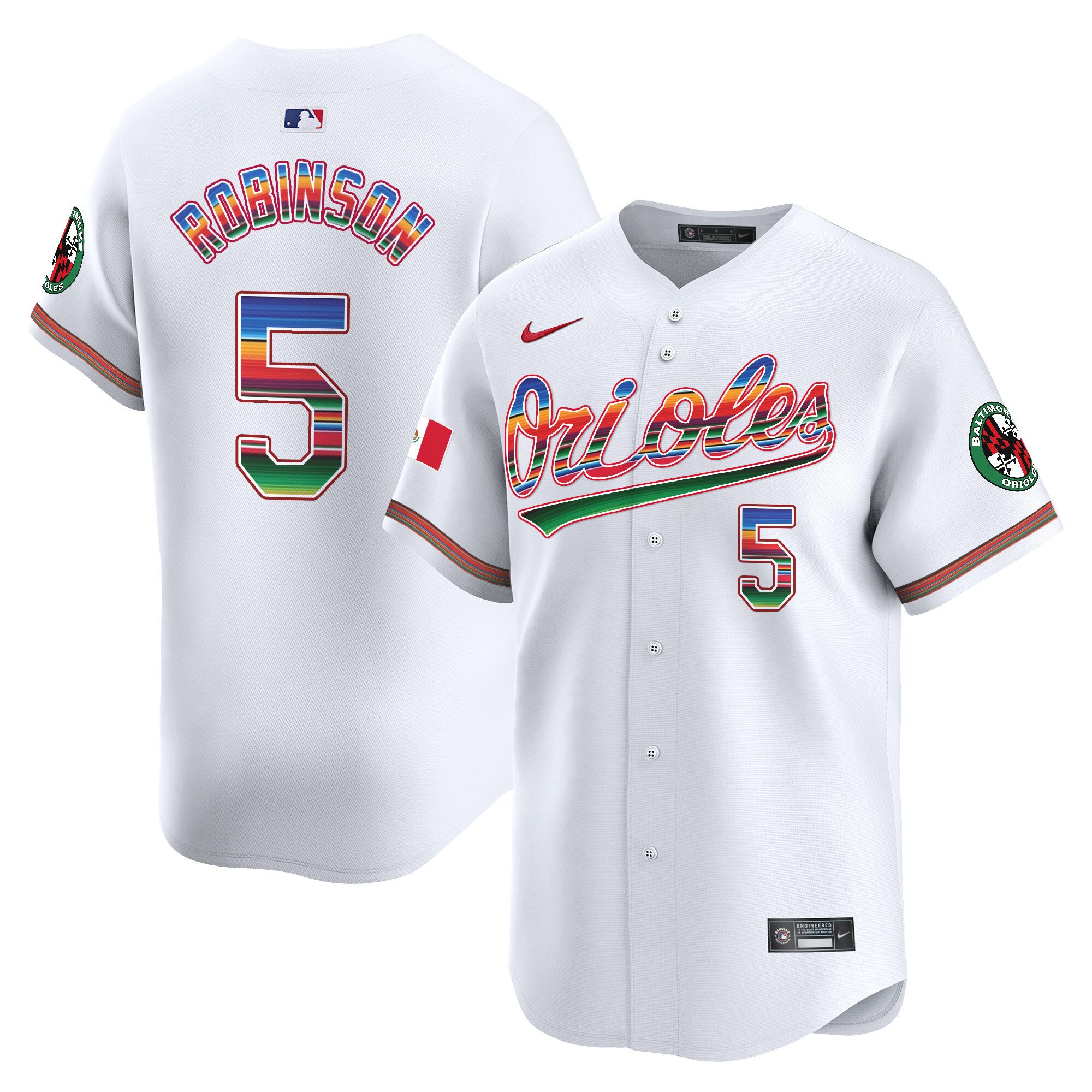 Men's Brooks Robinson Baltimore Orioles Mexico Vapor Premier Limited White Jersey - All Stitched