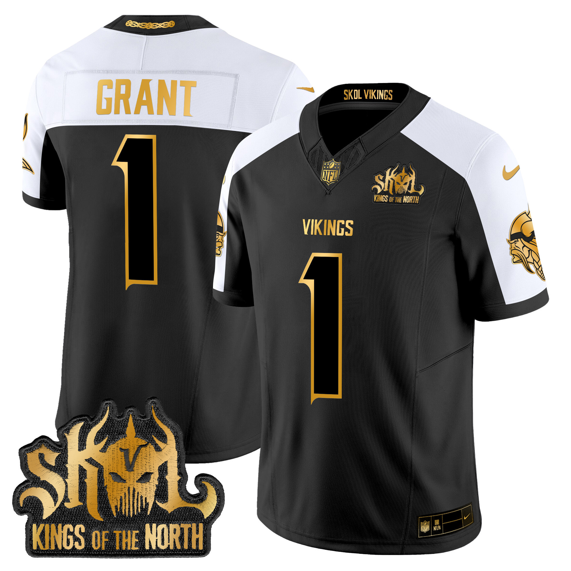 Men's Bud Grant Minnesota Vikings 2024 Winter Warrior Skol Patch Gold Vapor Limited Alternate Jersey - All Stitched