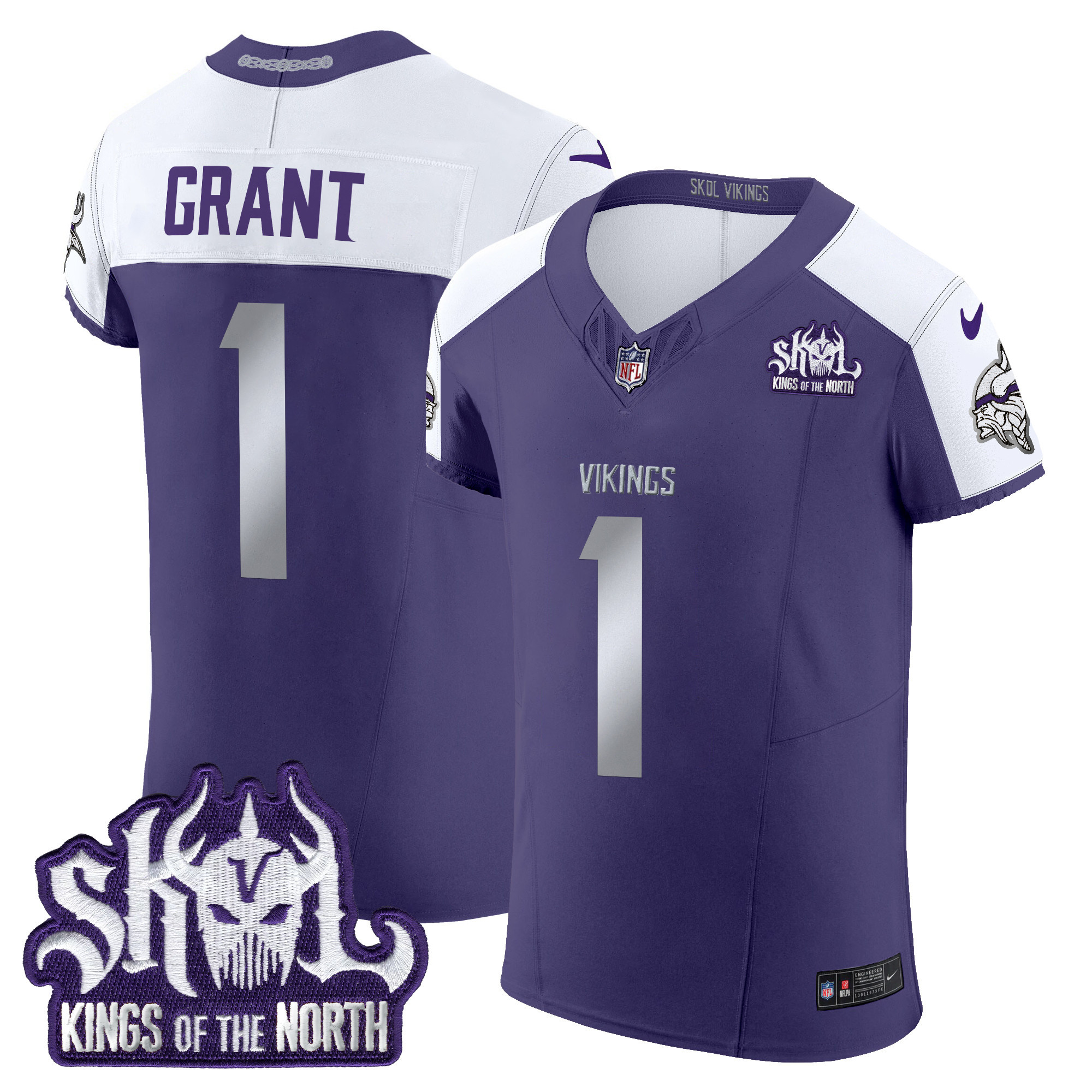 Men's Bud Grant Minnesota Vikings 2024 Winter Warrior Skol Patch Vapor Elite Purple Alternate Jersey - All Stitched