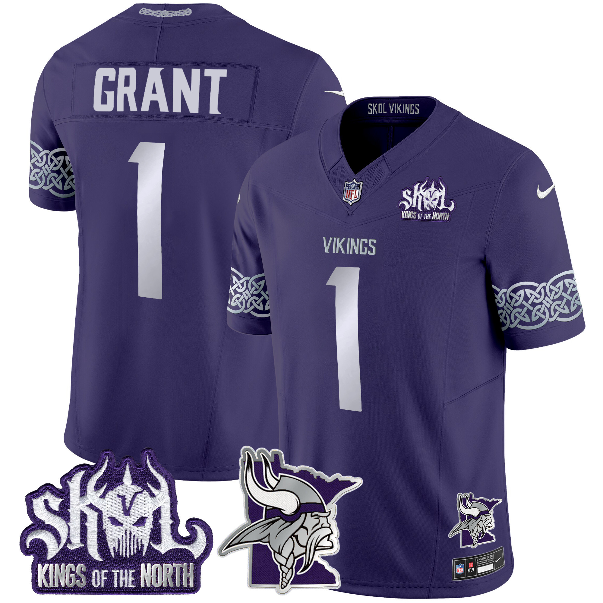 Men's Bud Grant Minnesota Vikings 2024 Winter Warrior Skol Patch Vapor Limited Purple Jersey V2 - All Stitched