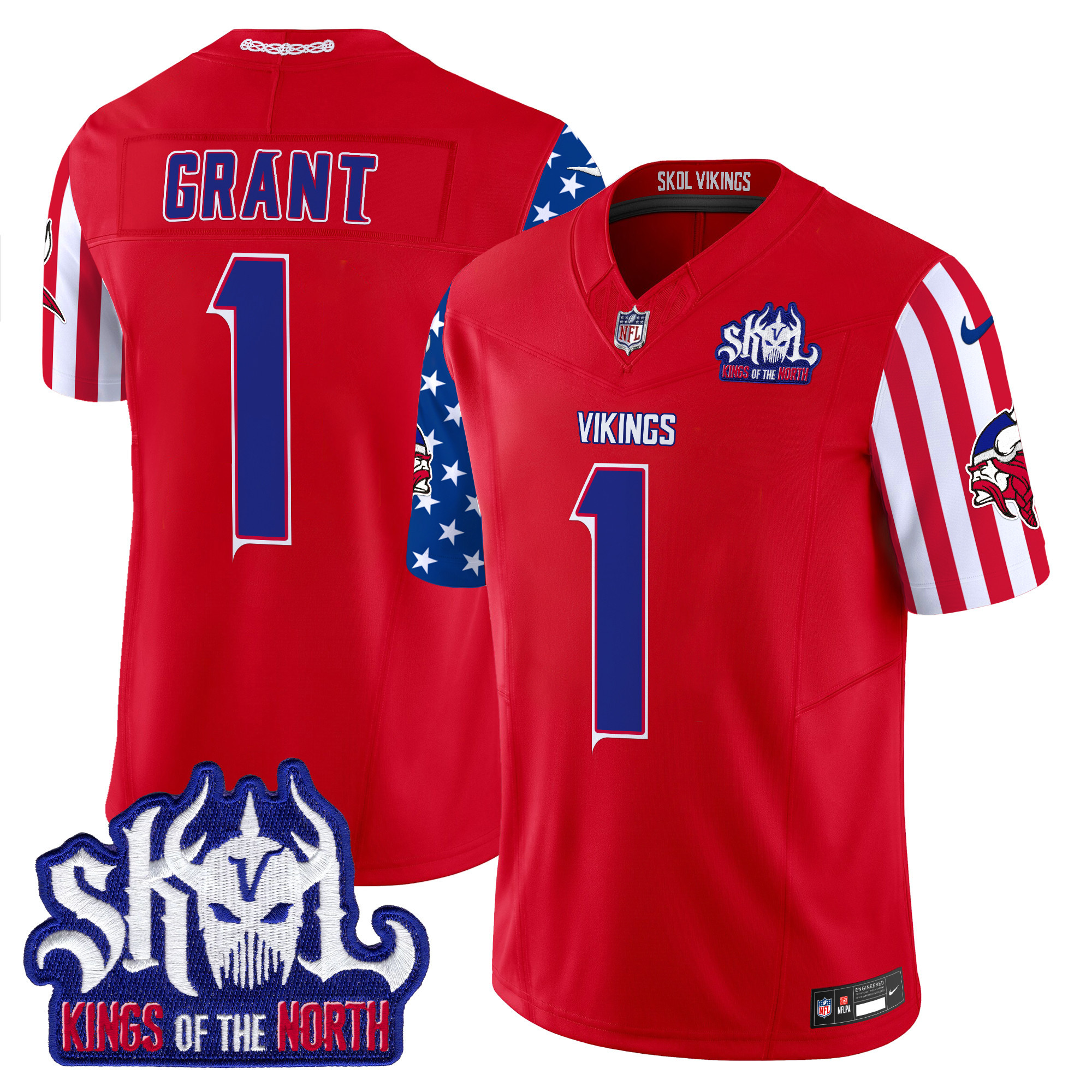 Men's Bud Grant Minnesota Vikings American Style Vapor Limited Red Jersey - All Stitched
