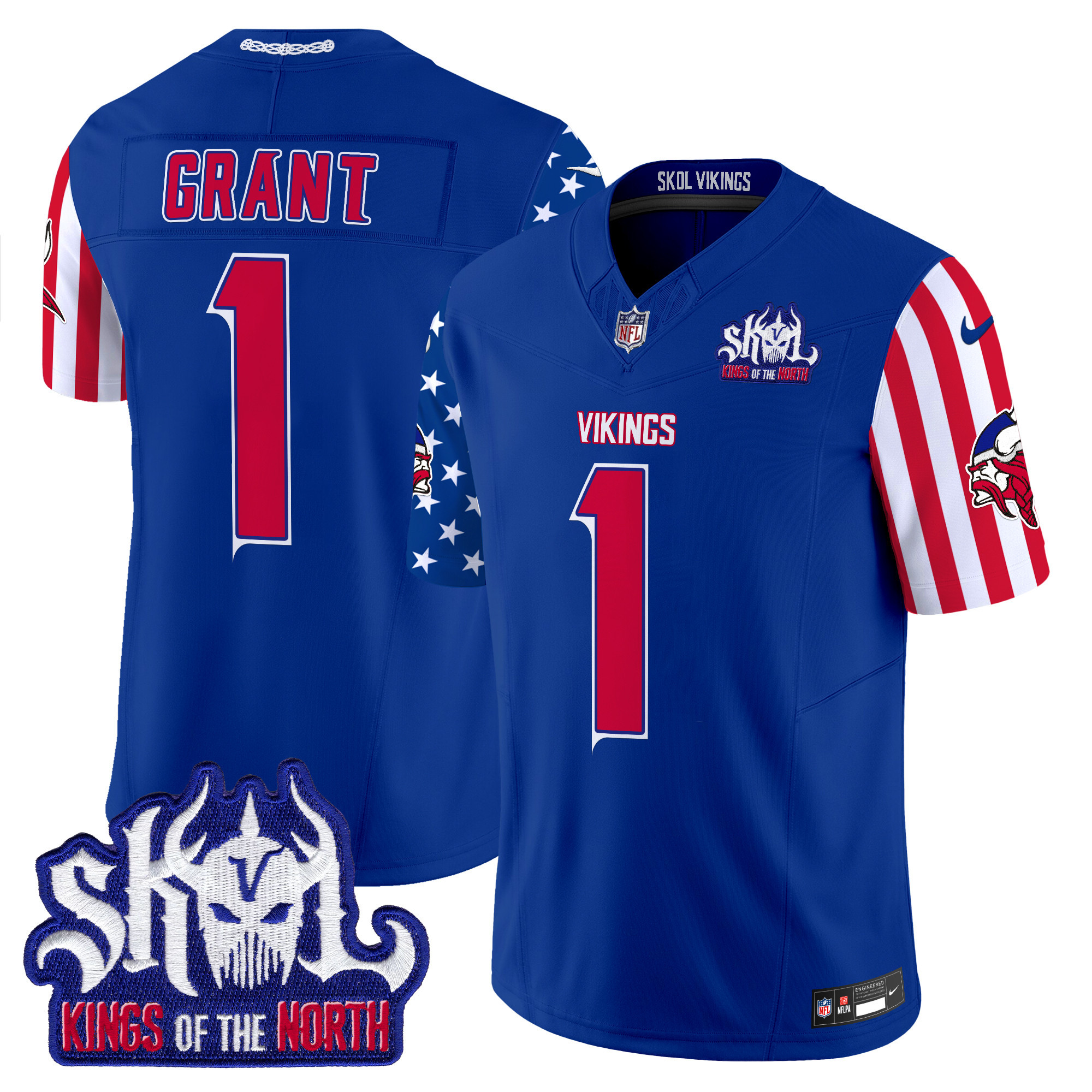 Men's Bud Grant Minnesota Vikings American Style Vapor Limited Royal Jersey - All Stitched