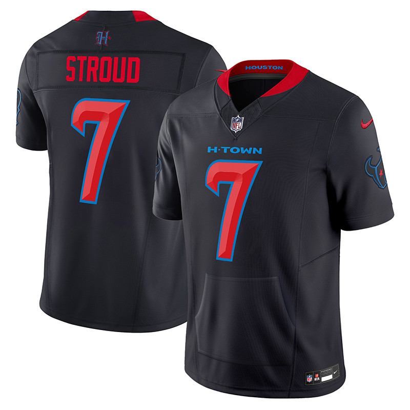 Men's C.J. Stroud Houston Texans 2024 Vapor Hand Warmer Navy Limited Jersey - All Stitched