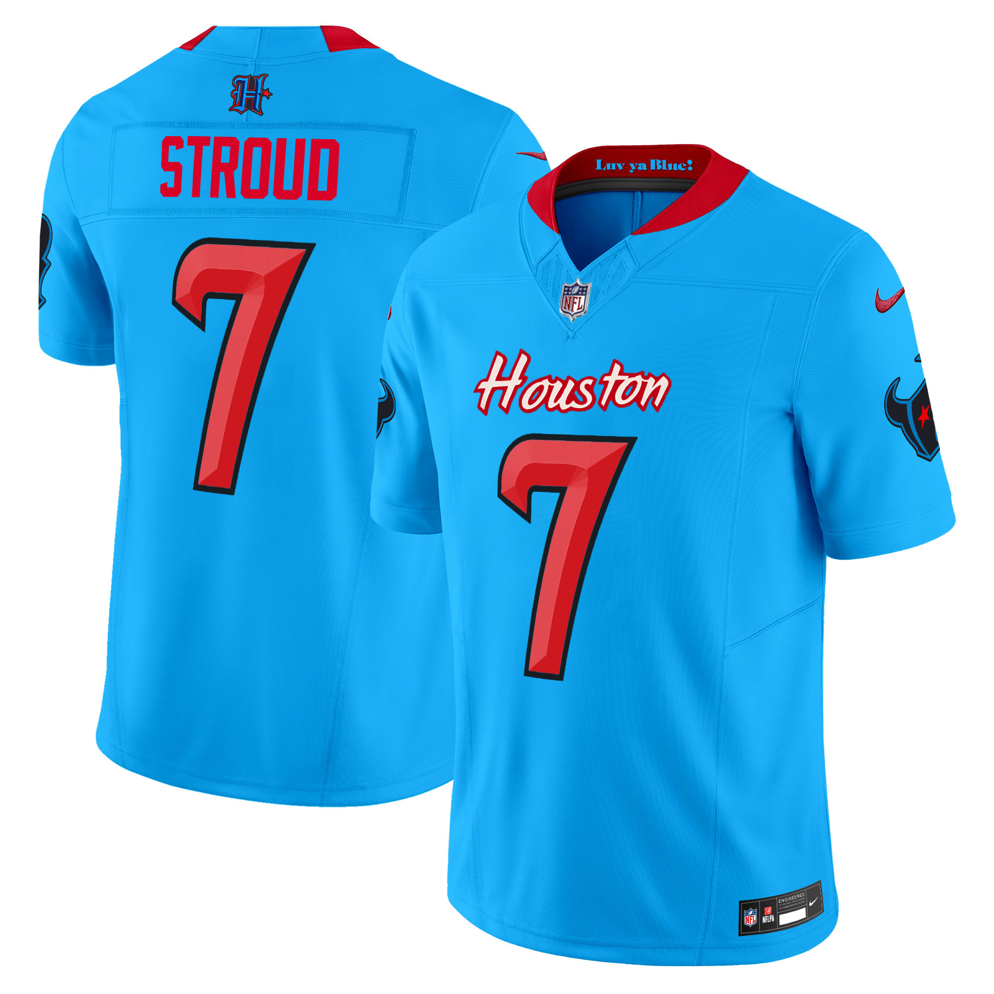 Men's C.J. Stroud Houston Texans 2024 Vapor Limited Blue Jersey V4 - All Stitched