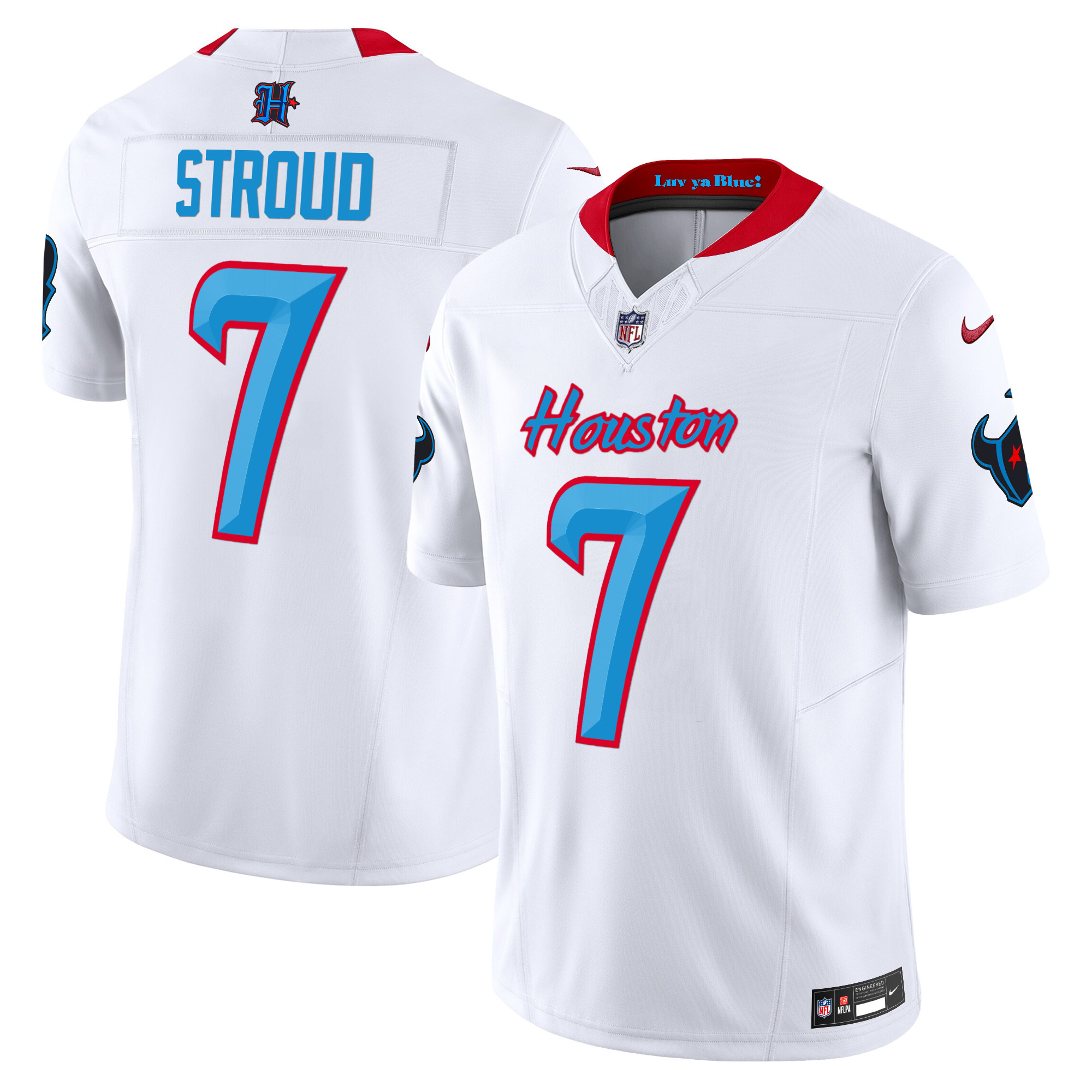 Men's C.J. Stroud Houston Texans 2024 Vapor Limited White Jersey V4 - All Stitched