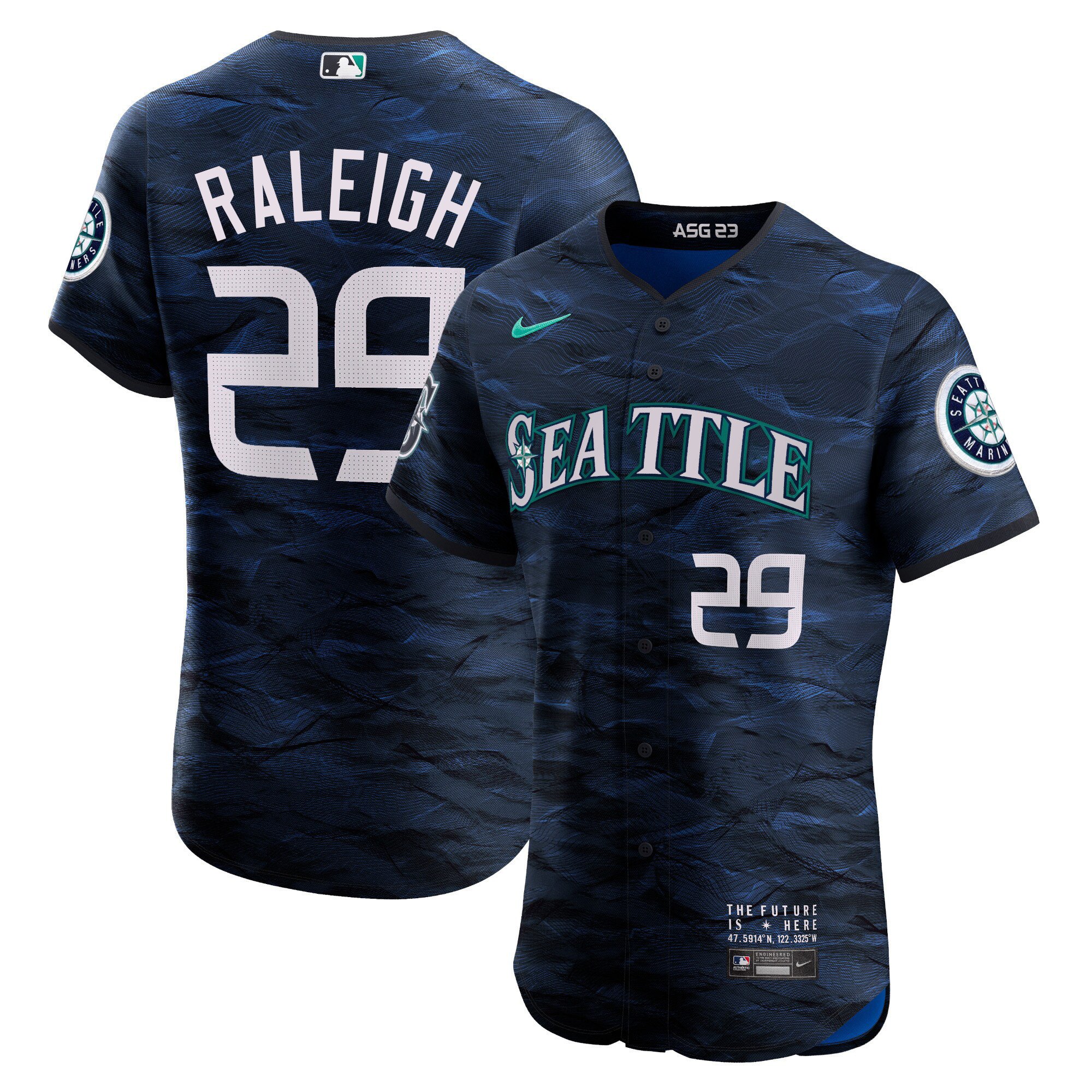 Men's Cal Raleigh Seattle Mariners 2023 All-Star Game Royal Jersey - All Stitched