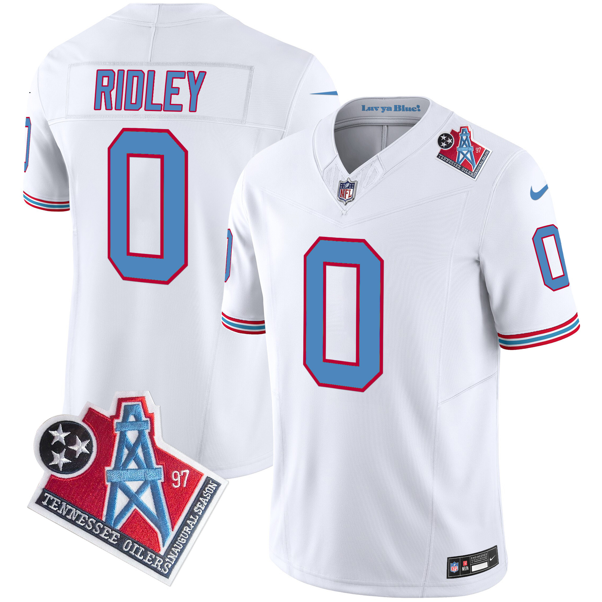 Men's Calvin Ridley Tennessee Titans 1997 Throwback Limited Vapor Limited White Jersey - All Stitched