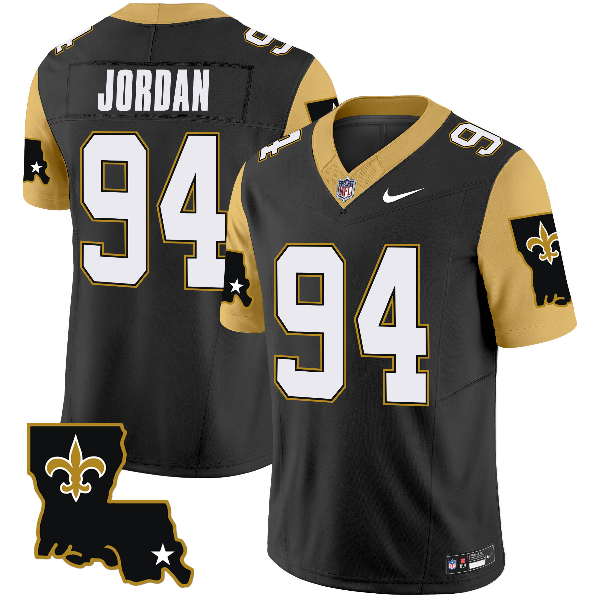 Men's Cameron Jordan New Orleans Saints 1987 Legacy Vapor Limited Black Jersey V2 - All Stitched