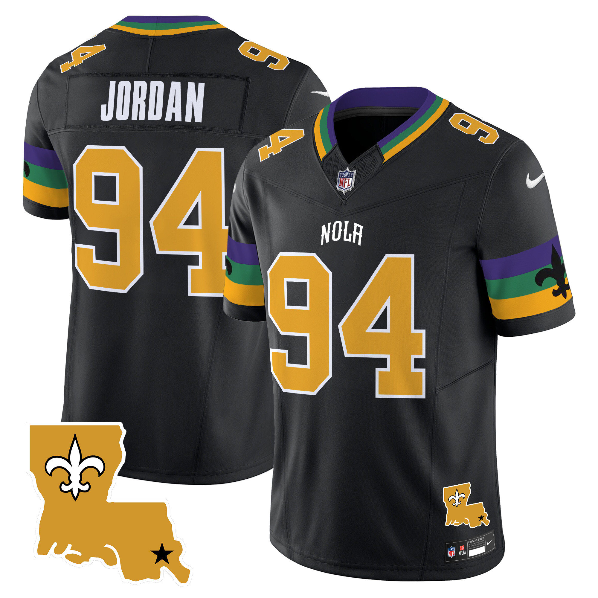 Men's Cameron Jordan New Orleans Saints 2024 New Orleans City Vapor Limited Black Jersey - All Stitched