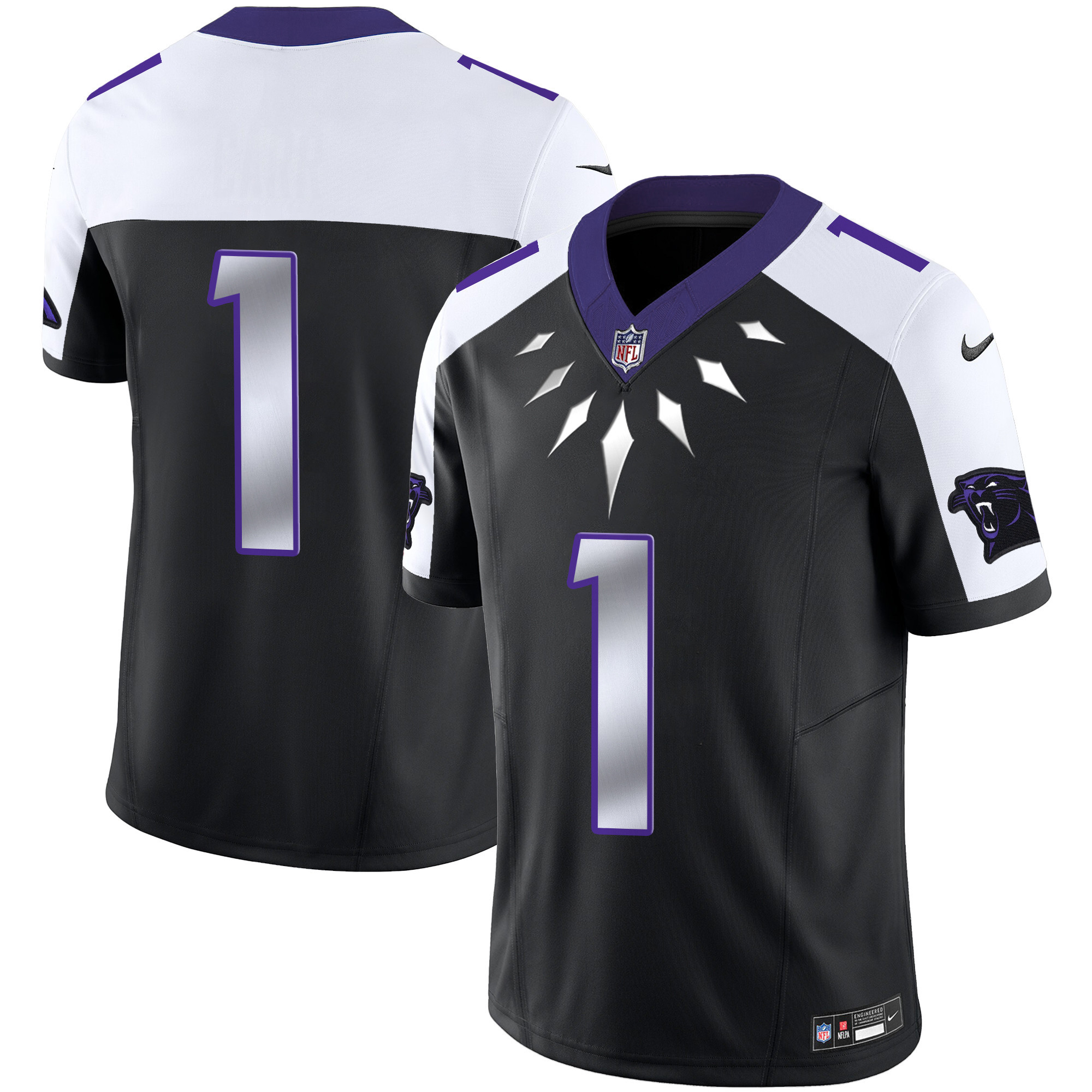 Men's Carolina Panthers Wakanda Vapor Limited  Black Alternate Jersey - All Stitched