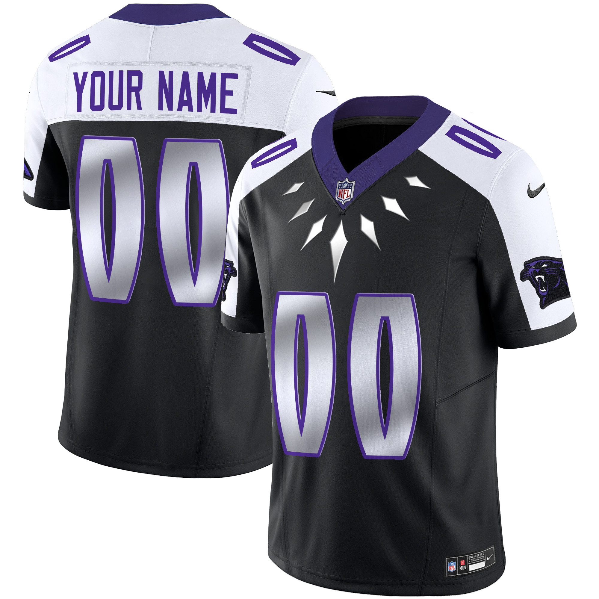 Men's Carolina Panthers Wakanda Vapor Limited Custom Black Alternate Jersey - All Stitched