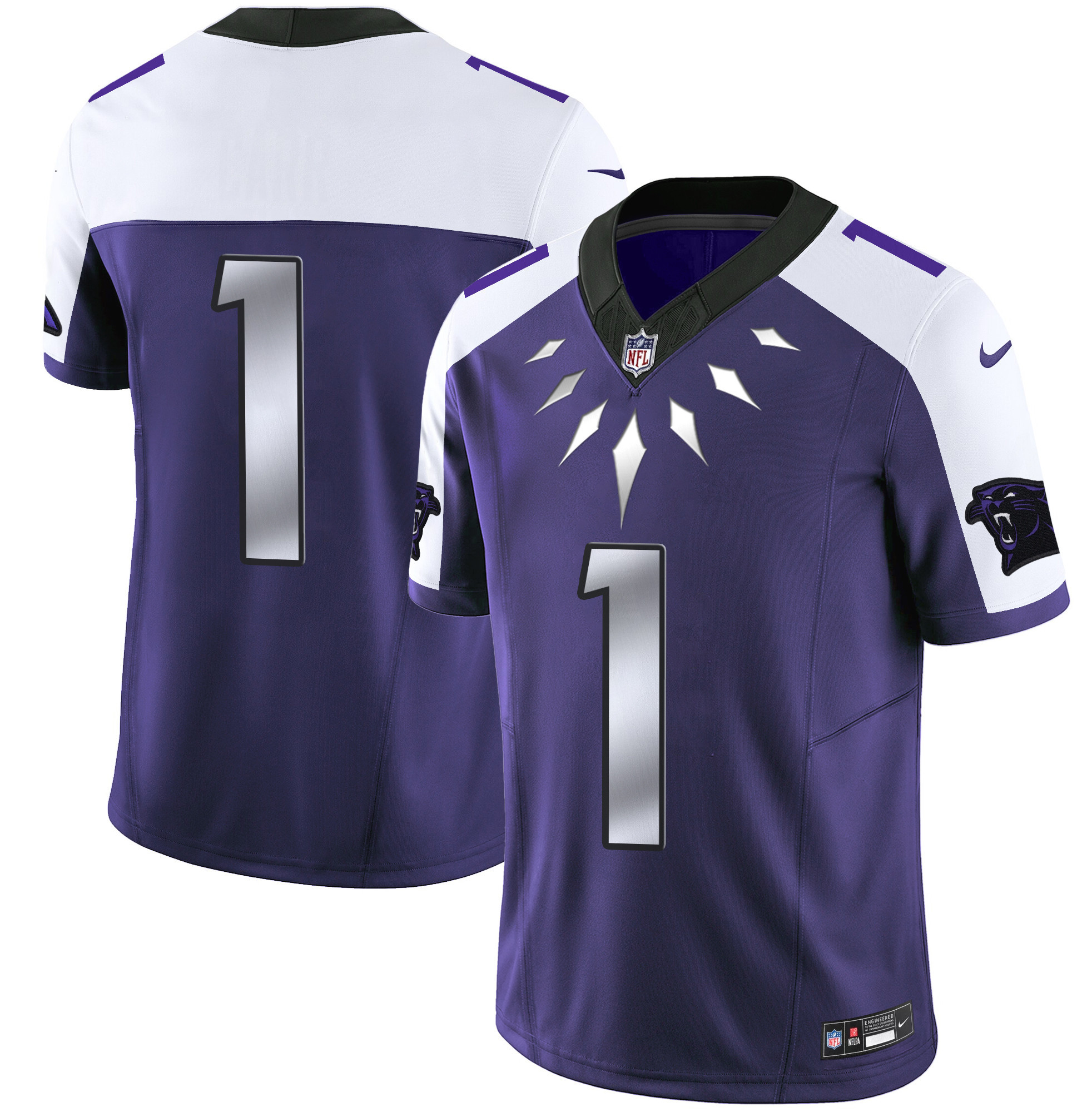 Men's Carolina Panthers Wakanda Vapor Limited  Purple Alternate Jersey - All Stitched