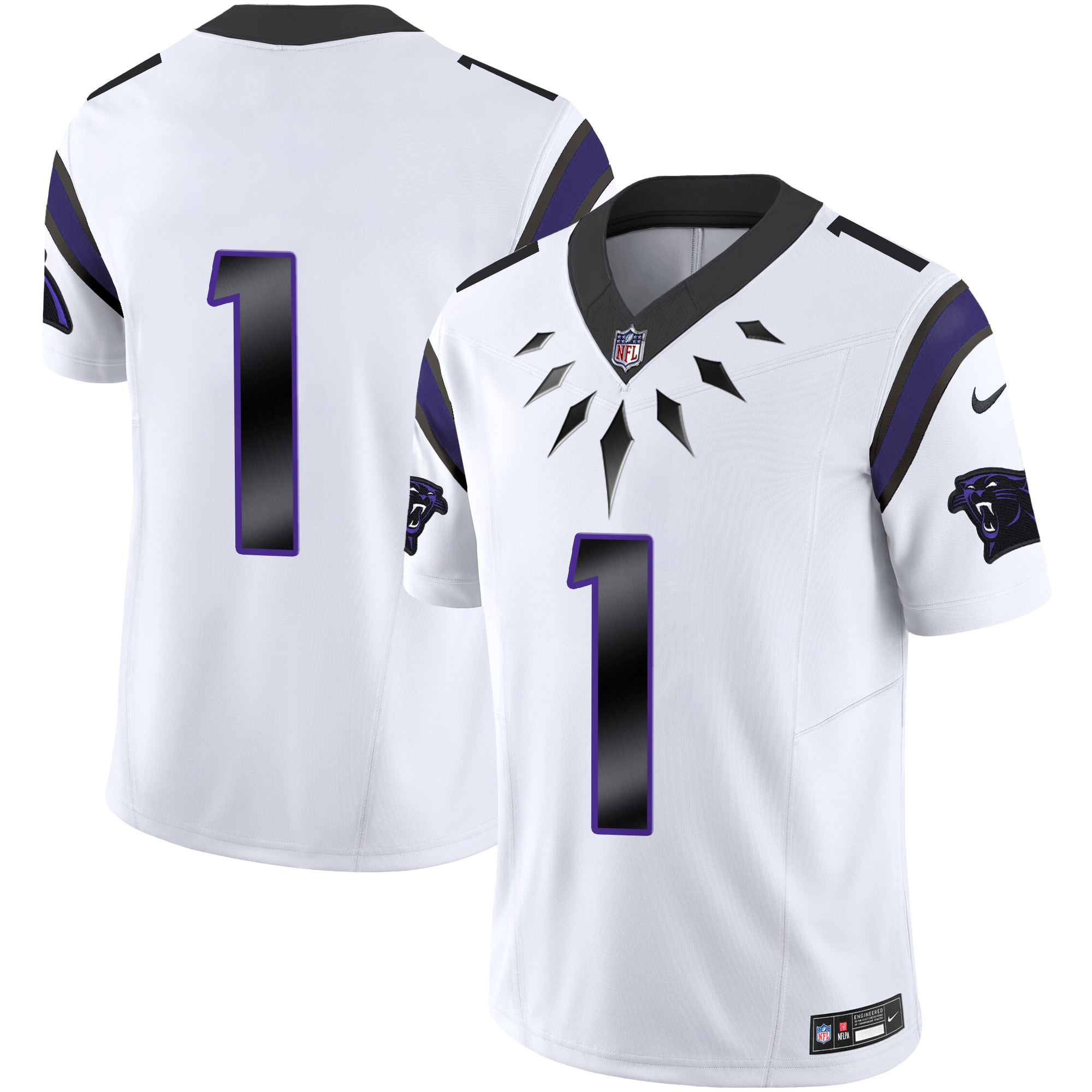 Men's Carolina Panthers Wakanda Vapor Limited  White Jersey - All Stitched
