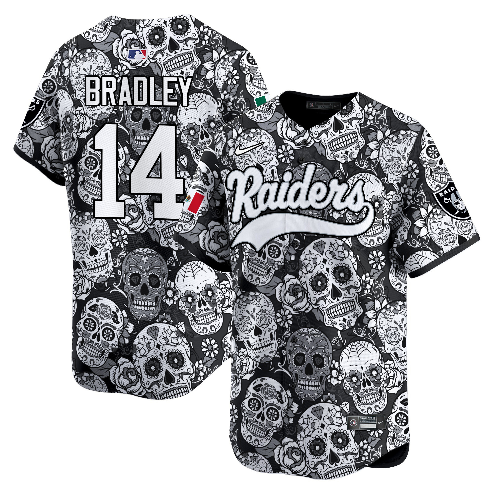 Men's Carter Bradley Las Vegas Raiders Sugar Skull Mexico Vapor Premier Limited Jersey - Printed