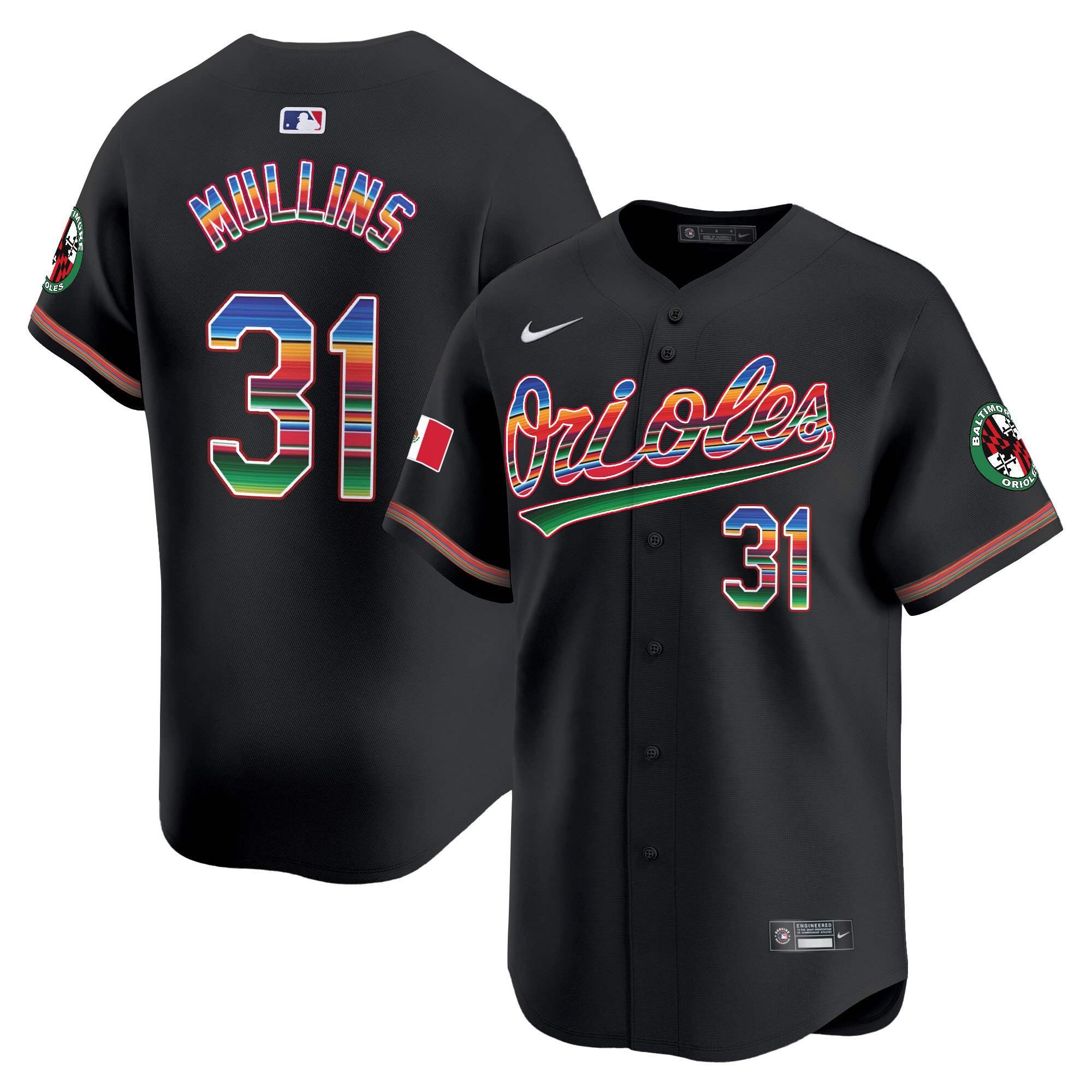 Men's Cedric Mullins Baltimore Orioles Mexico Vapor Premier Limited Black Jersey - All Stitched