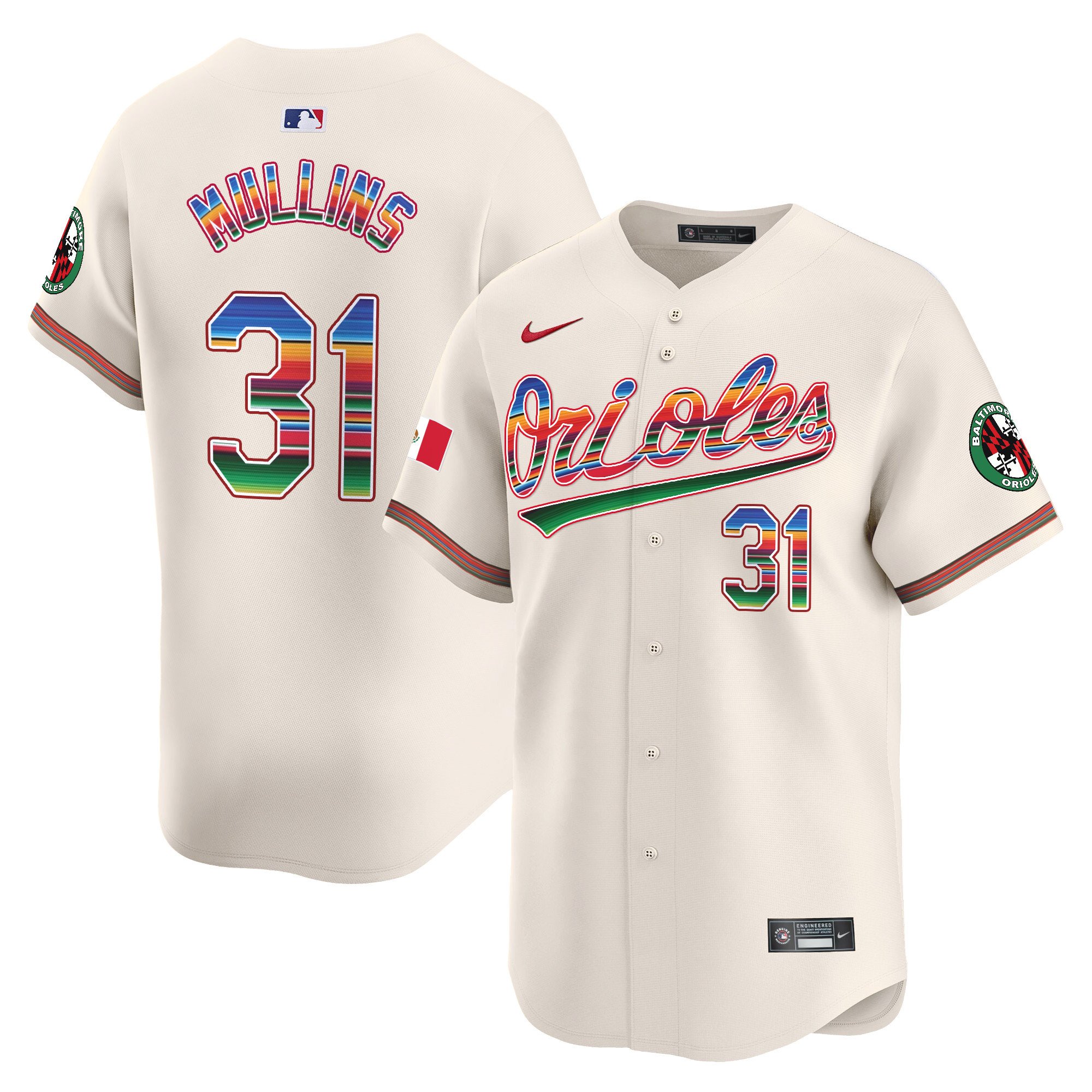 Men's Cedric Mullins Baltimore Orioles Mexico Vapor Premier Limited Cream Jersey - All Stitched