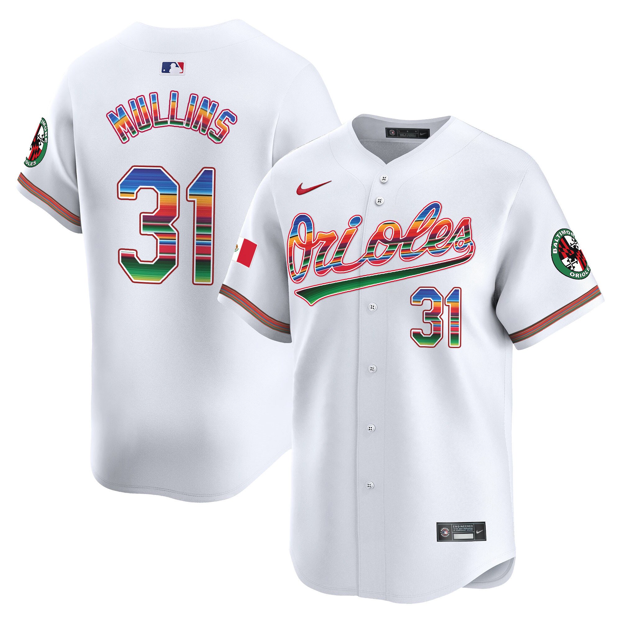 Men's Cedric Mullins Baltimore Orioles Mexico Vapor Premier Limited White Jersey - All Stitched