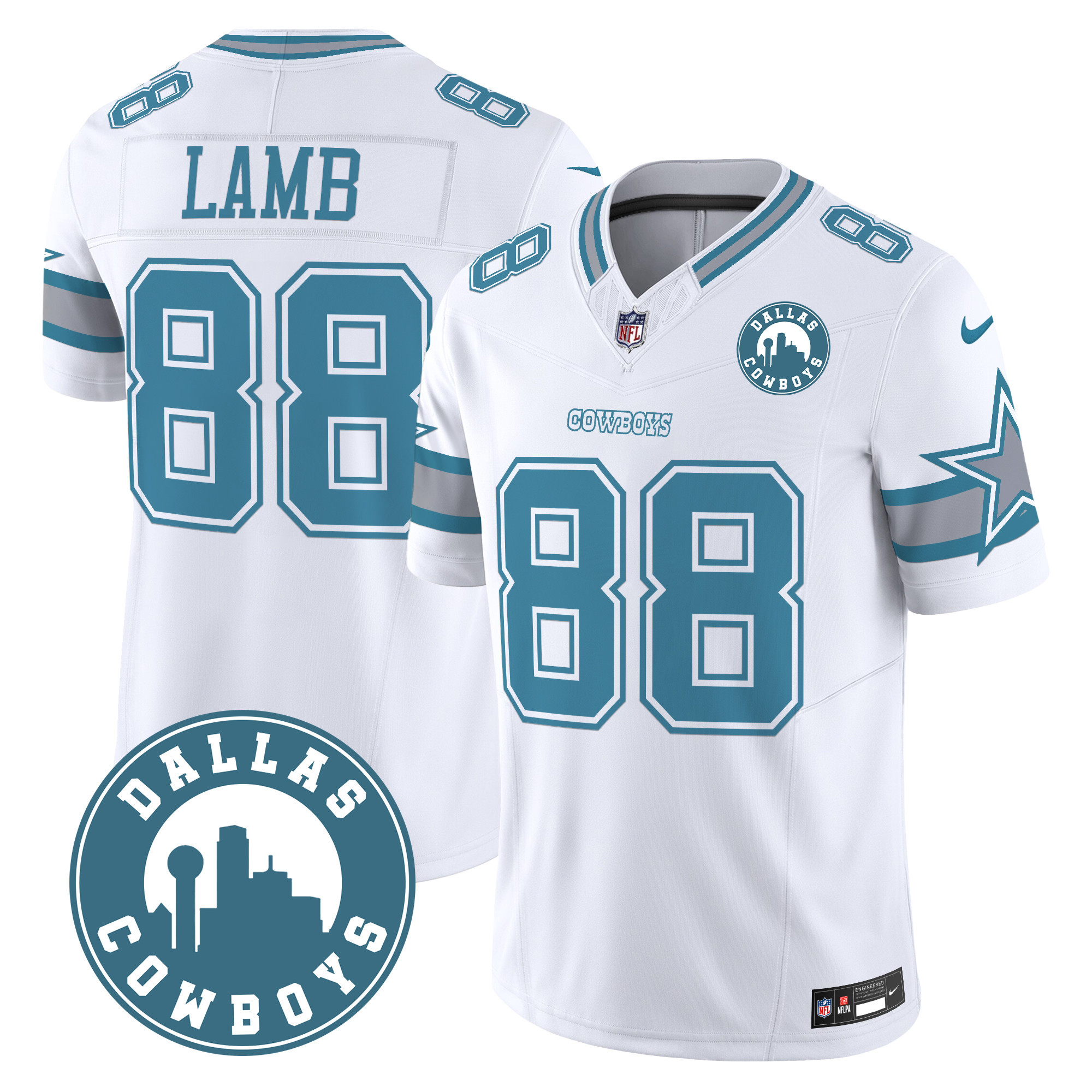 Men's CeeDee Lamb Dallas Cowboys "Dallas City" Patch Vapor Limited Heritage Jersey - All Stitched