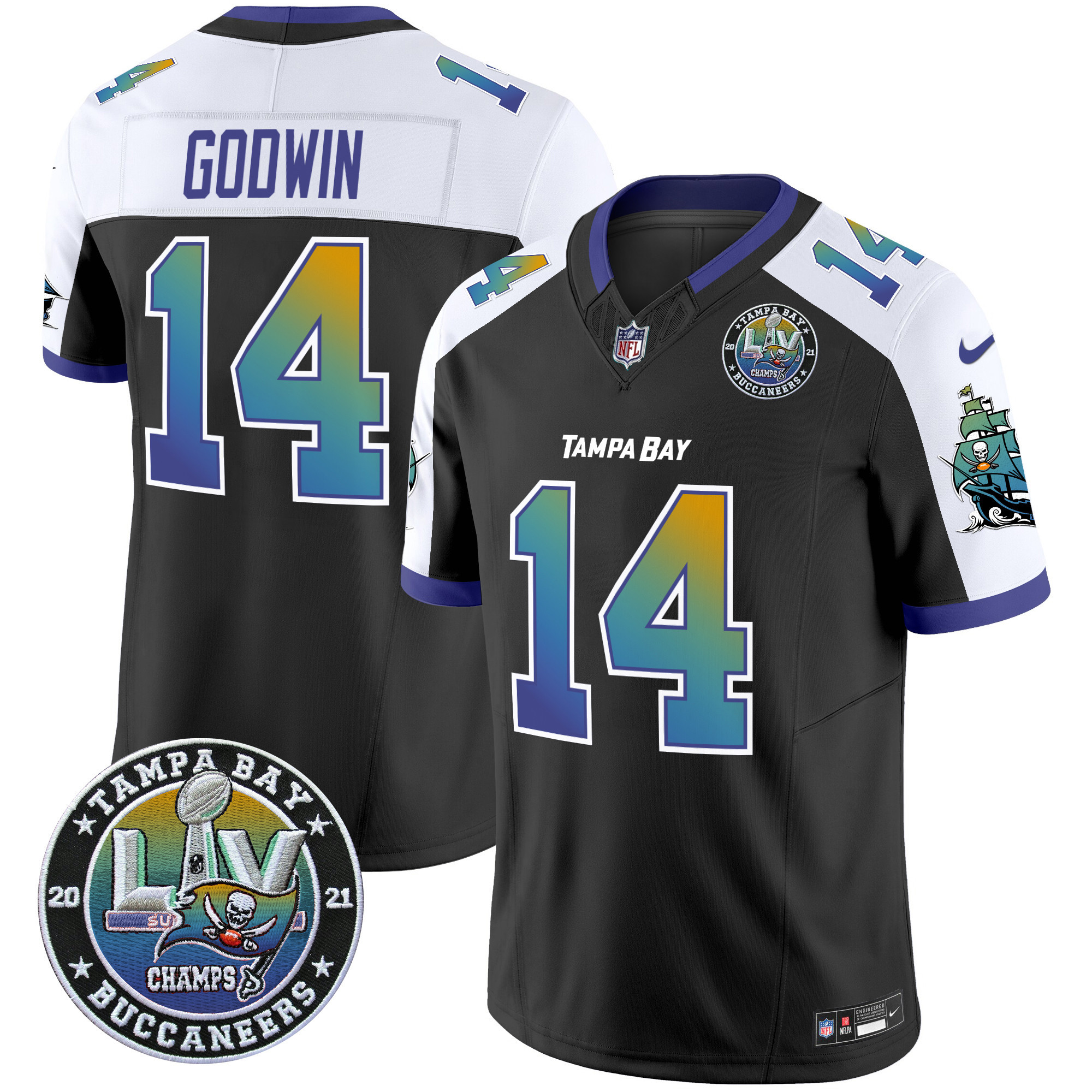 Men's Chris Godwin Tampa Bay Buccaneers "Tampa City" Super Bowl LIV Patch Vapor Limited Alternate Jersey - All Stitched