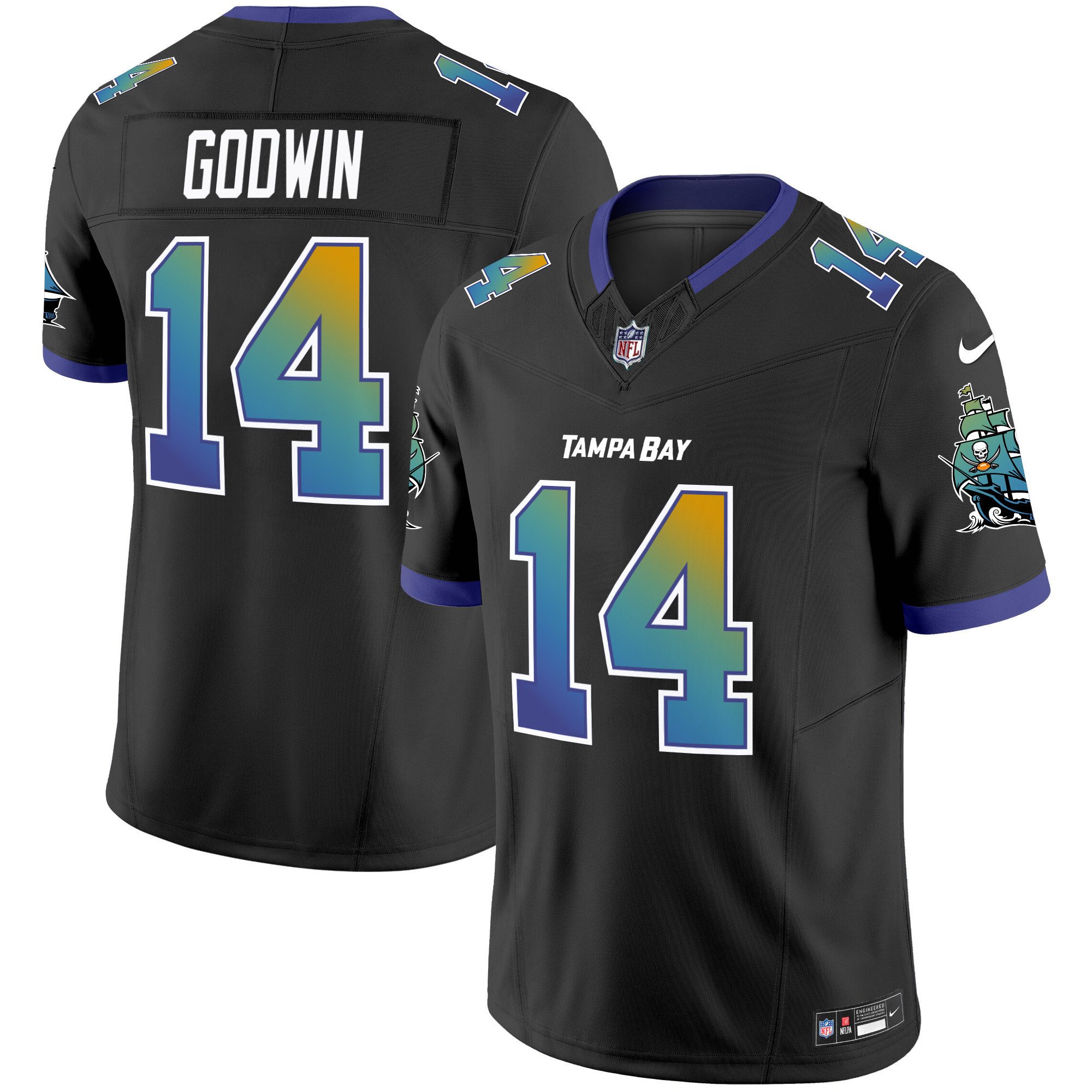 Men's Chris Godwin Tampa Bay Buccaneers "Tampa City" Vapor Limited Black Jersey - All Stitched