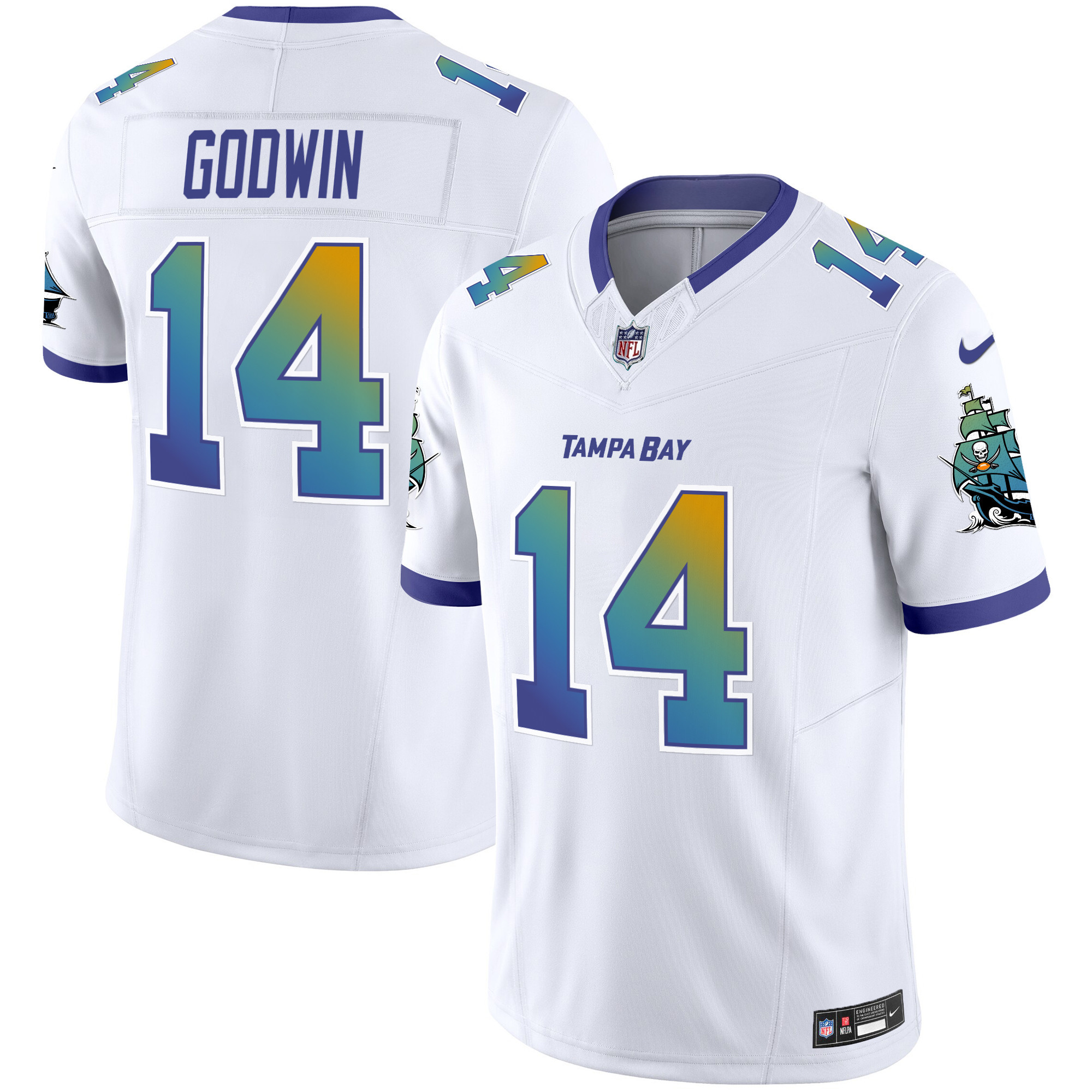 Men's Chris Godwin Tampa Bay Buccaneers "Tampa City" Vapor Limited White Jersey - All Stitched