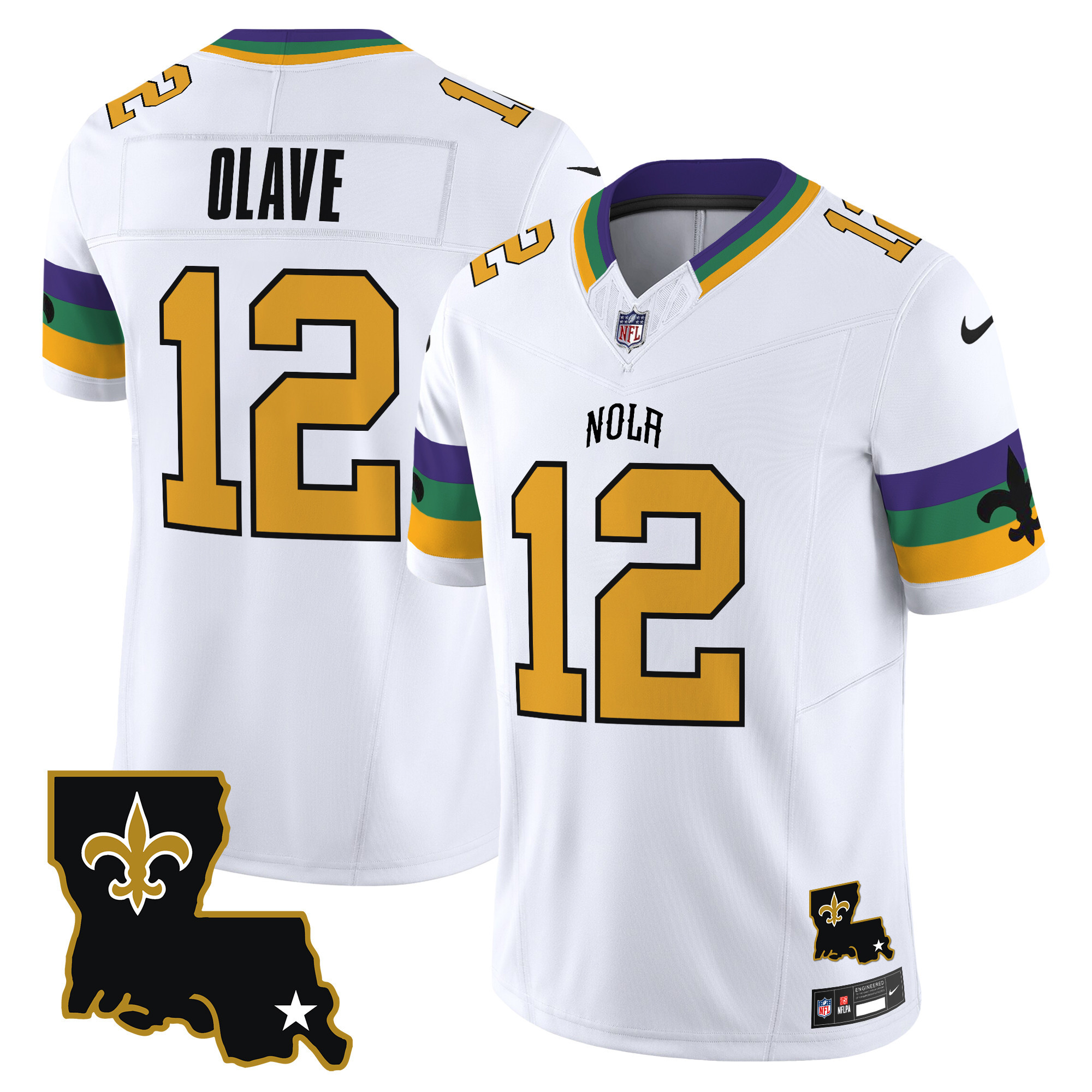Men's Chris Olave New Orleans Saints 2024 New Orleans City Vapor Limited White Jersey - All Stitched