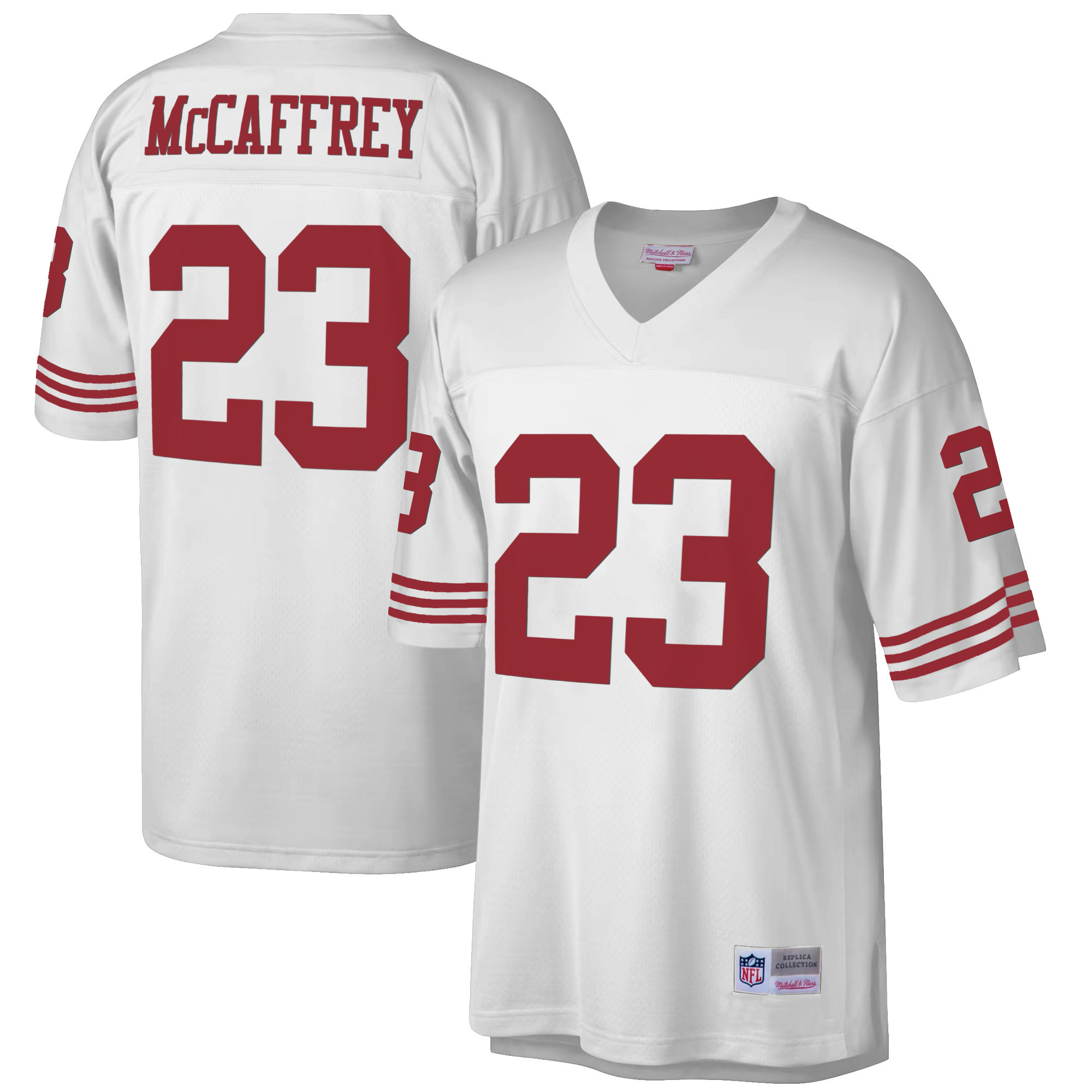 Men's Christian McCaffrey San Francisco 49ers 1990 Big & Tall White Jersey - All Stitched