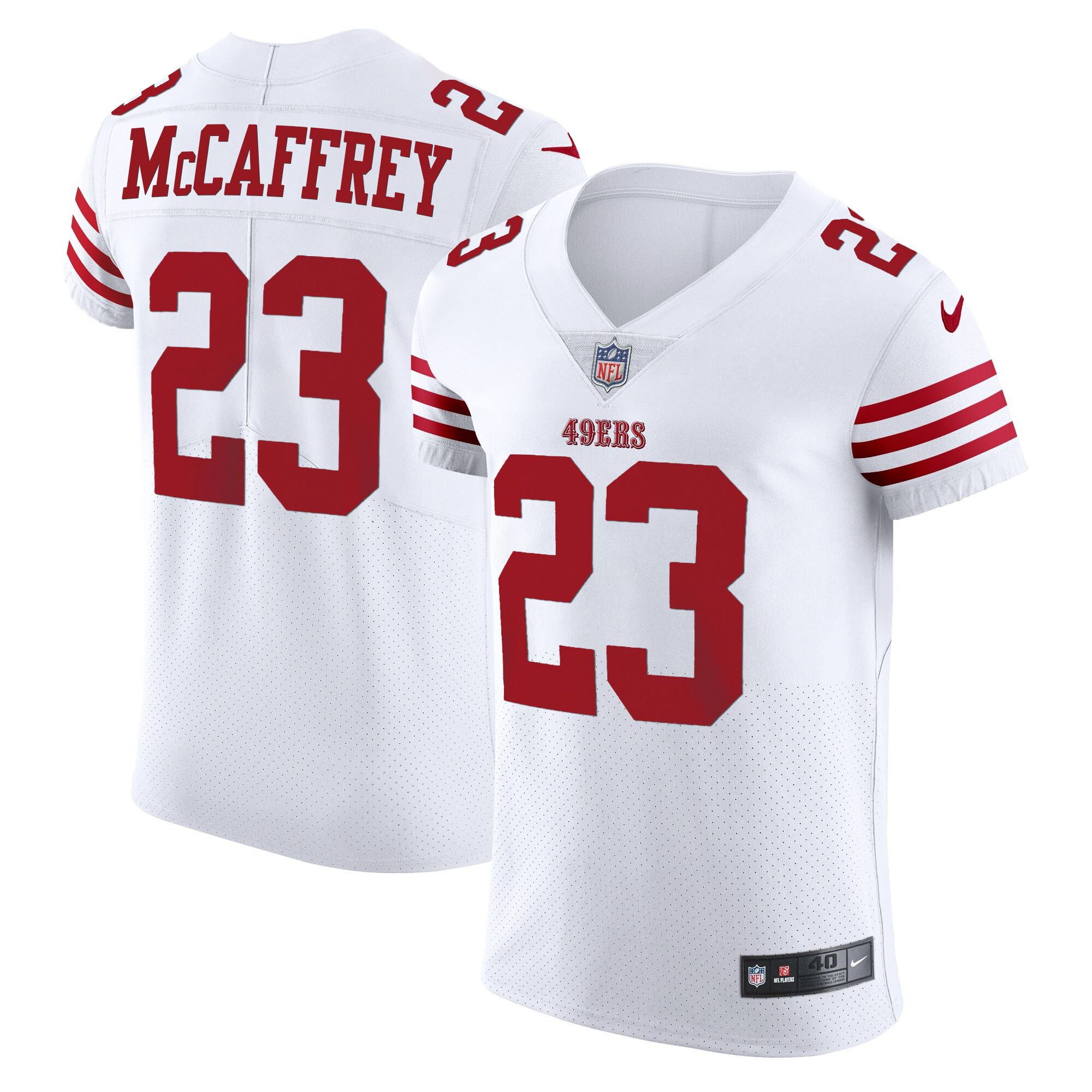 Men's Christian McCaffrey San Francisco 49ers Vapor Elite White Jersey - All Stitched