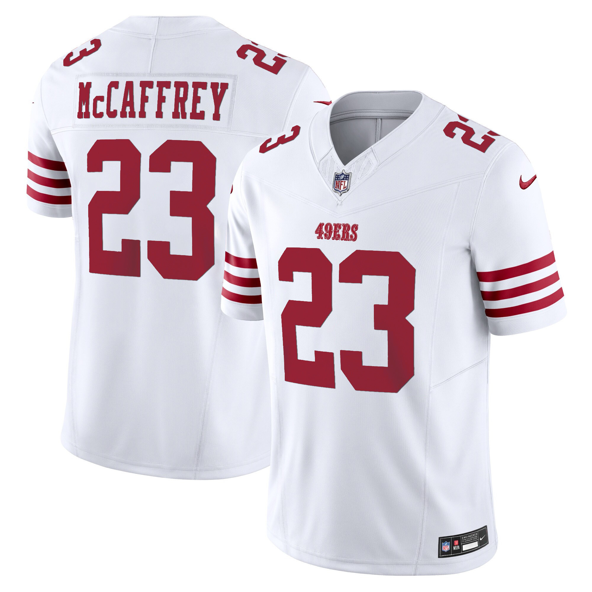 Men's Christian McCaffrey San Francisco 49ers Vapor Limited White Jersey - All Stitched