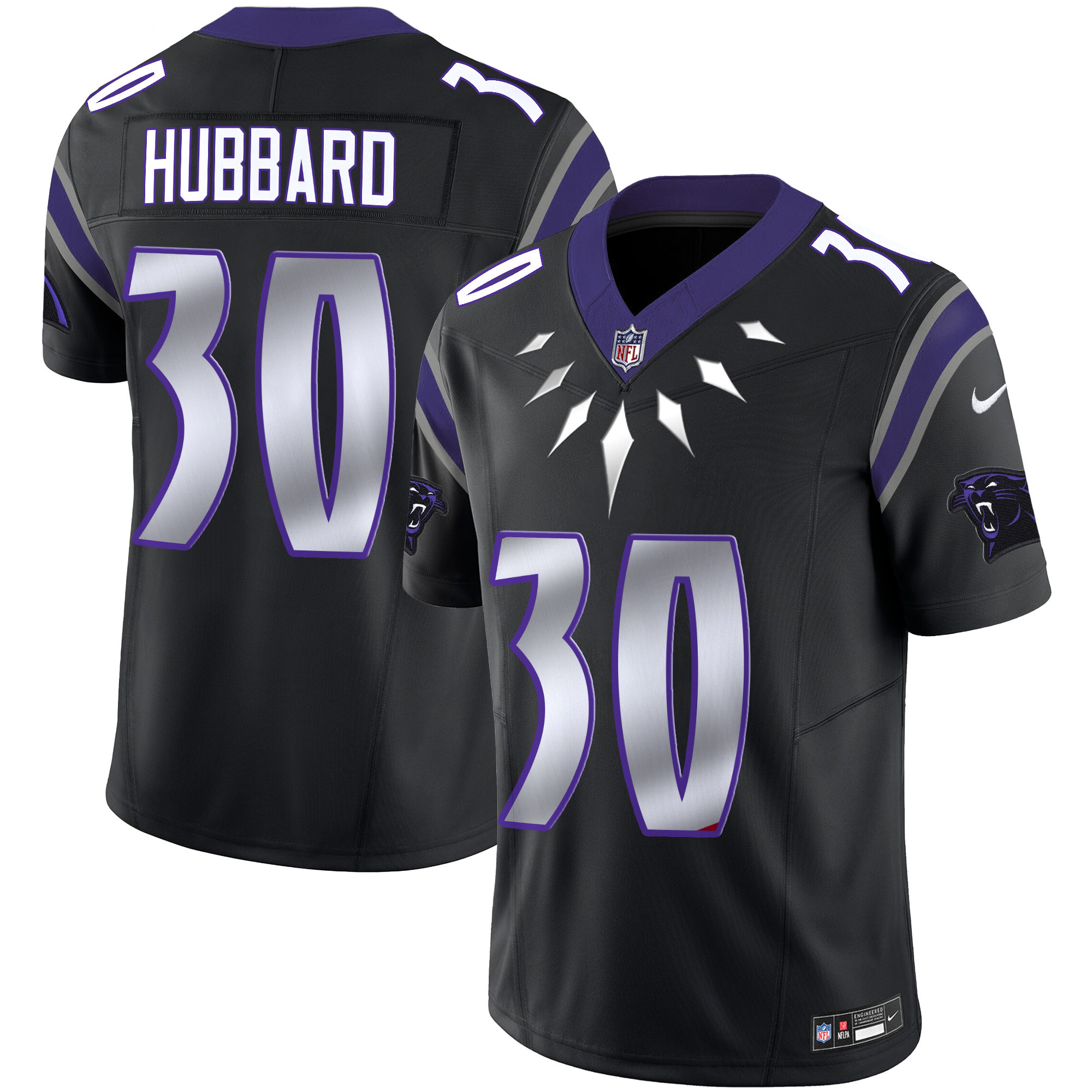 Men's Chuba Hubbard Carolina Panthers Wakanda Vapor Limited Black Jersey - All Stitched