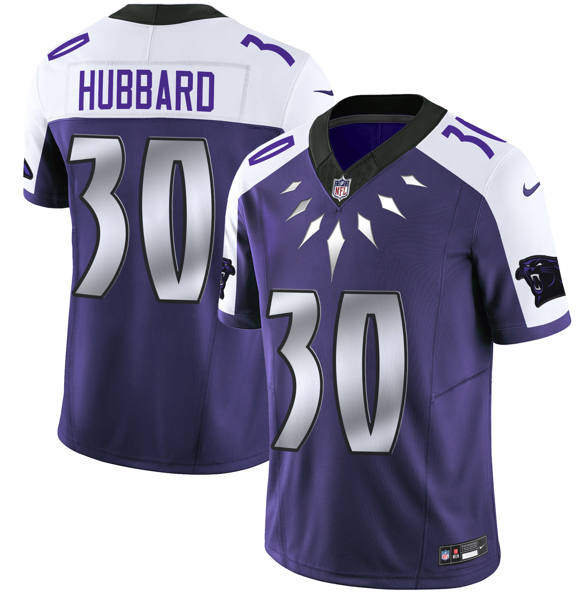 Men's Chuba Hubbard Carolina Panthers Wakanda Vapor Limited Purple Alternate Jersey - All Stitched