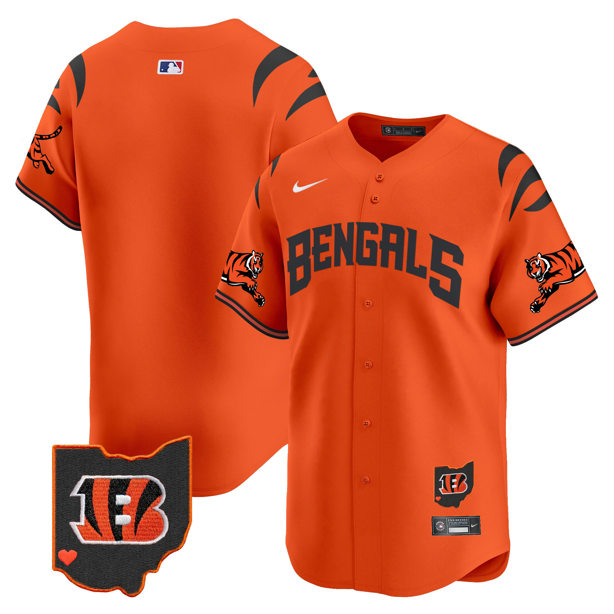 Men's Cincinnati Bengals Vapor Premier Limited  Orange Jersey - All Stitched
